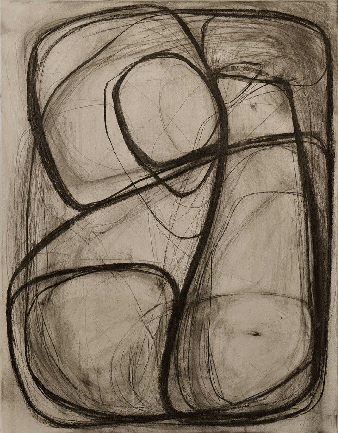 charcoal on canvas 80 x 100 cm
