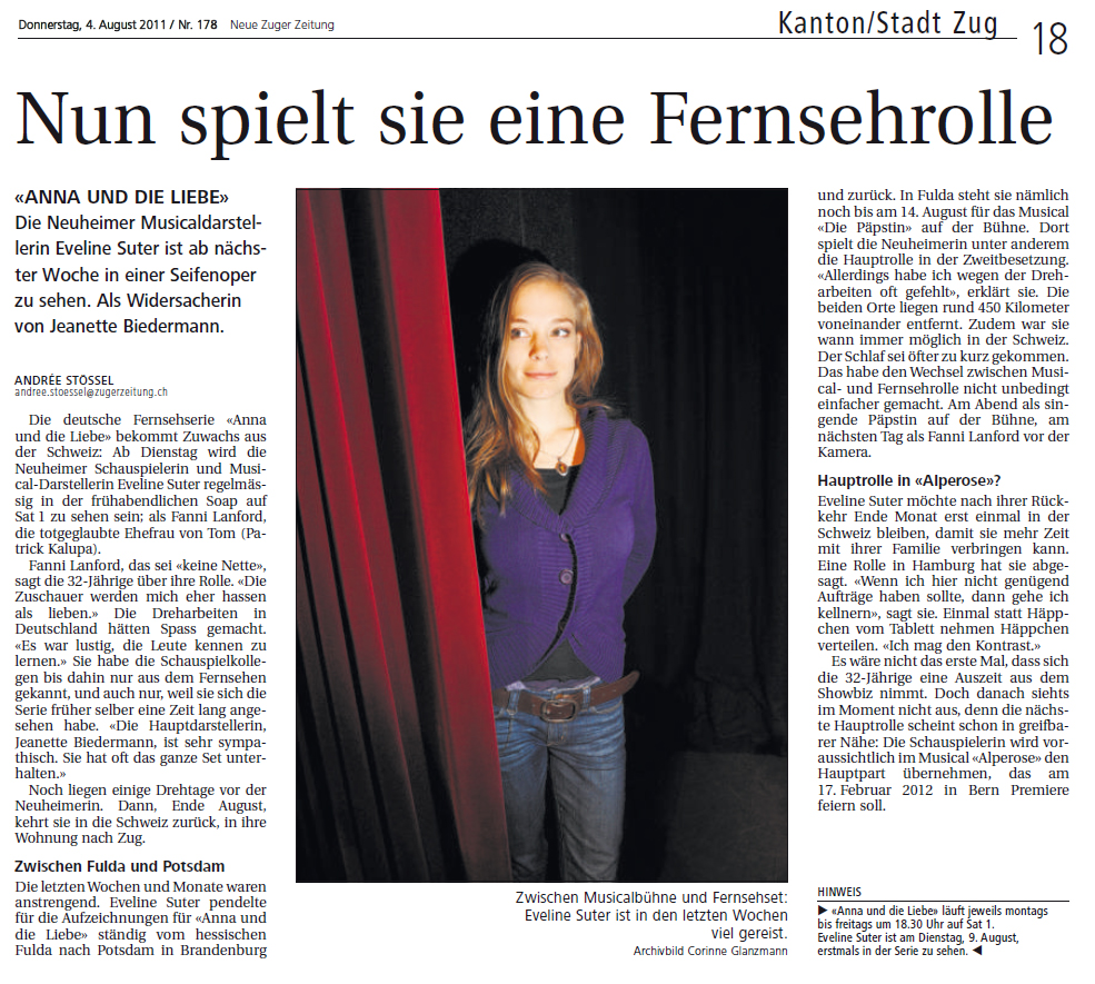 Neue Zuger Zeitung / August 2011