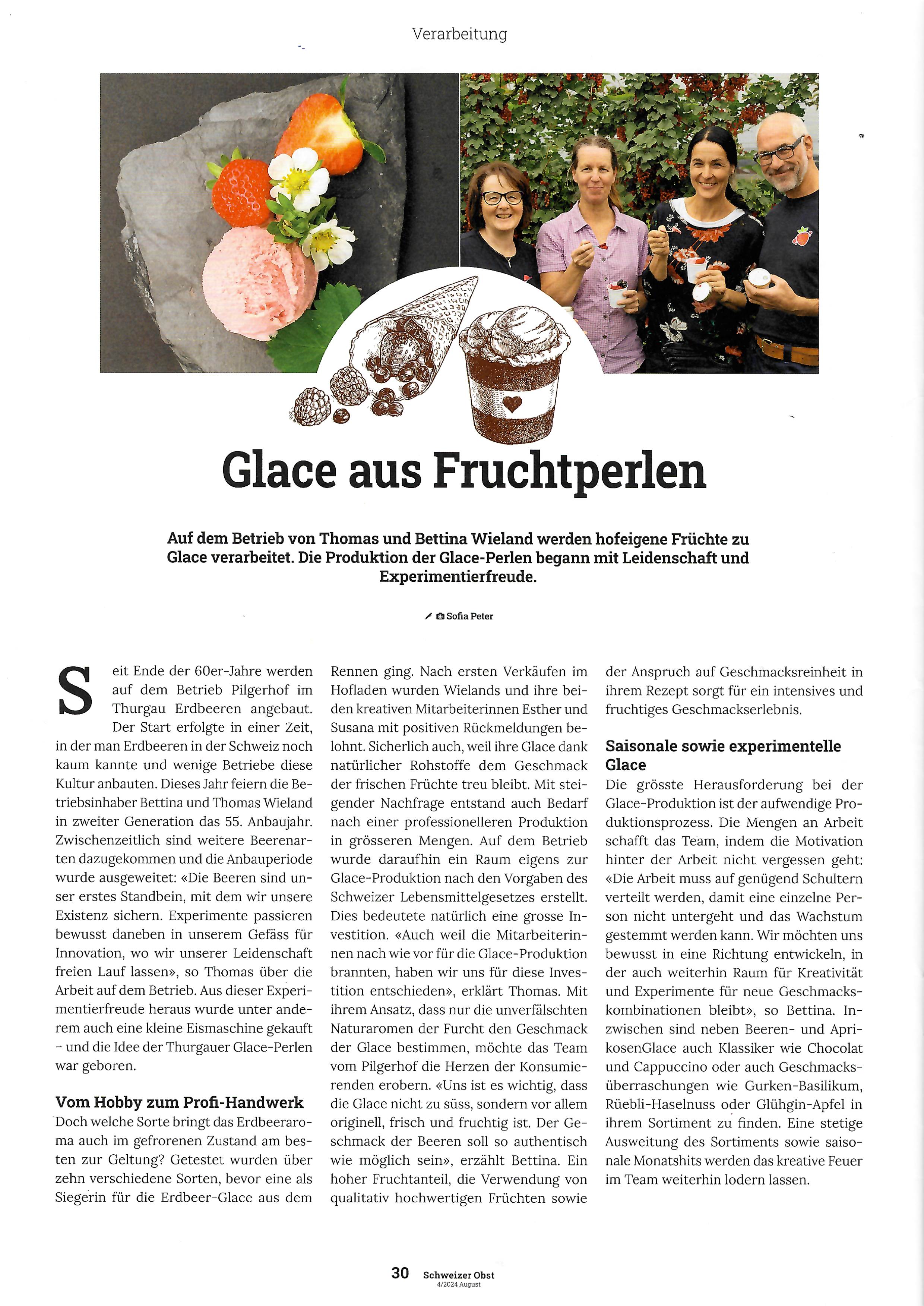 Glace aus Fruchtperlen