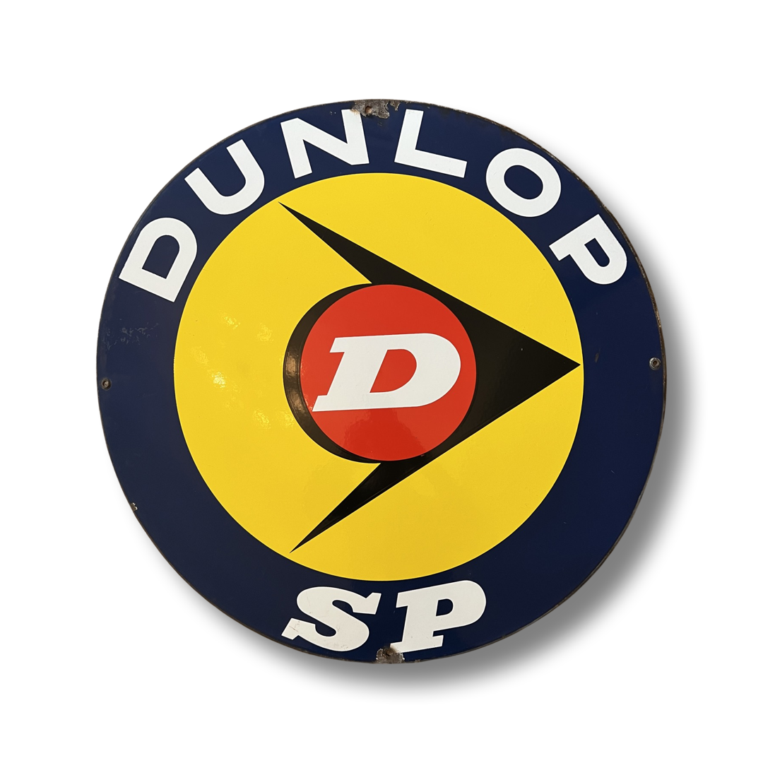Grosses Dunlop Emailschild um ca. 1950