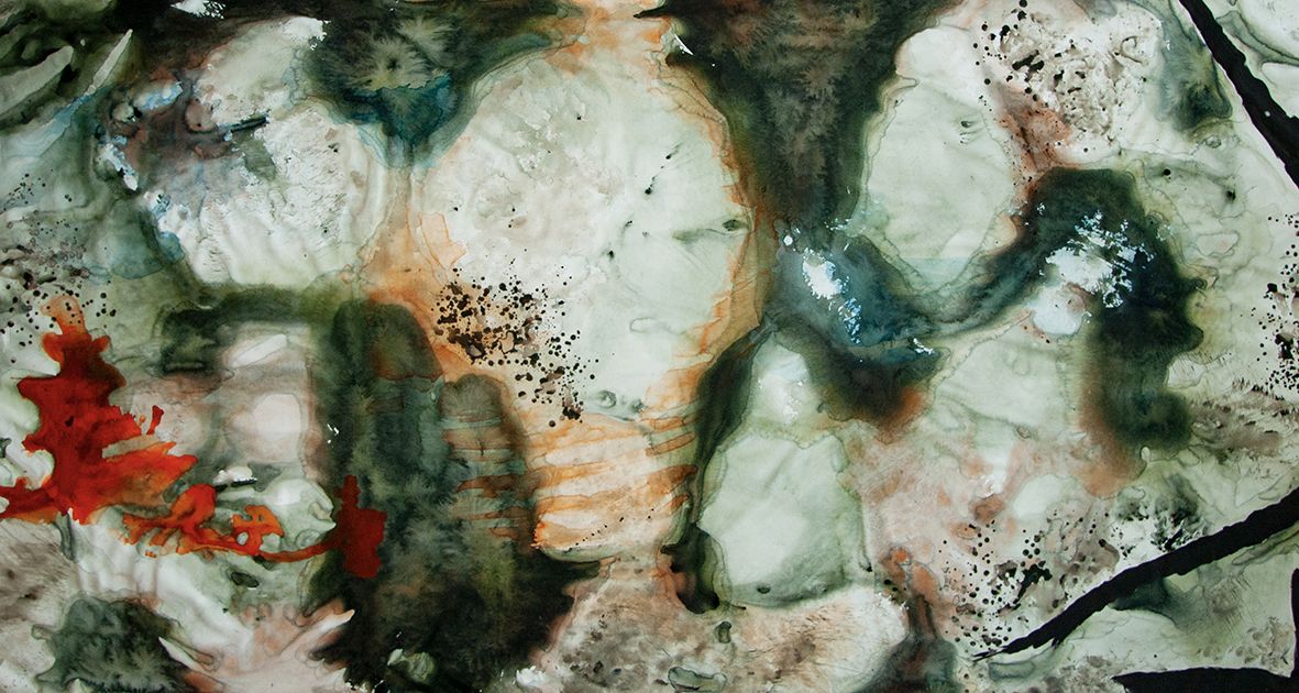Watery Landscapes (2020; 20-1) . 160 x 300 x 4 cm