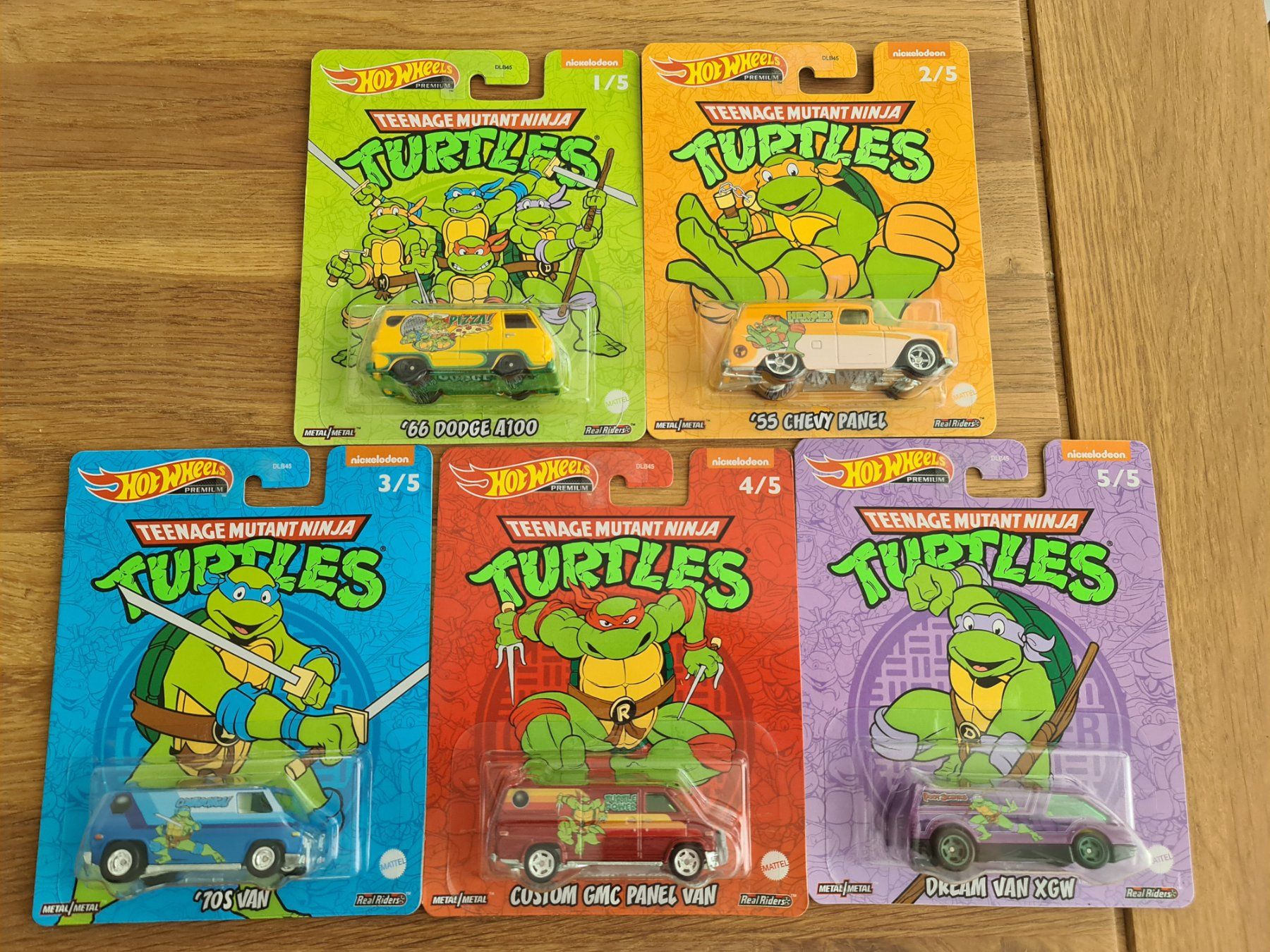 Kompl. Set Hot Wheels Premium Mutant Ninja Turtles TMNT 2022