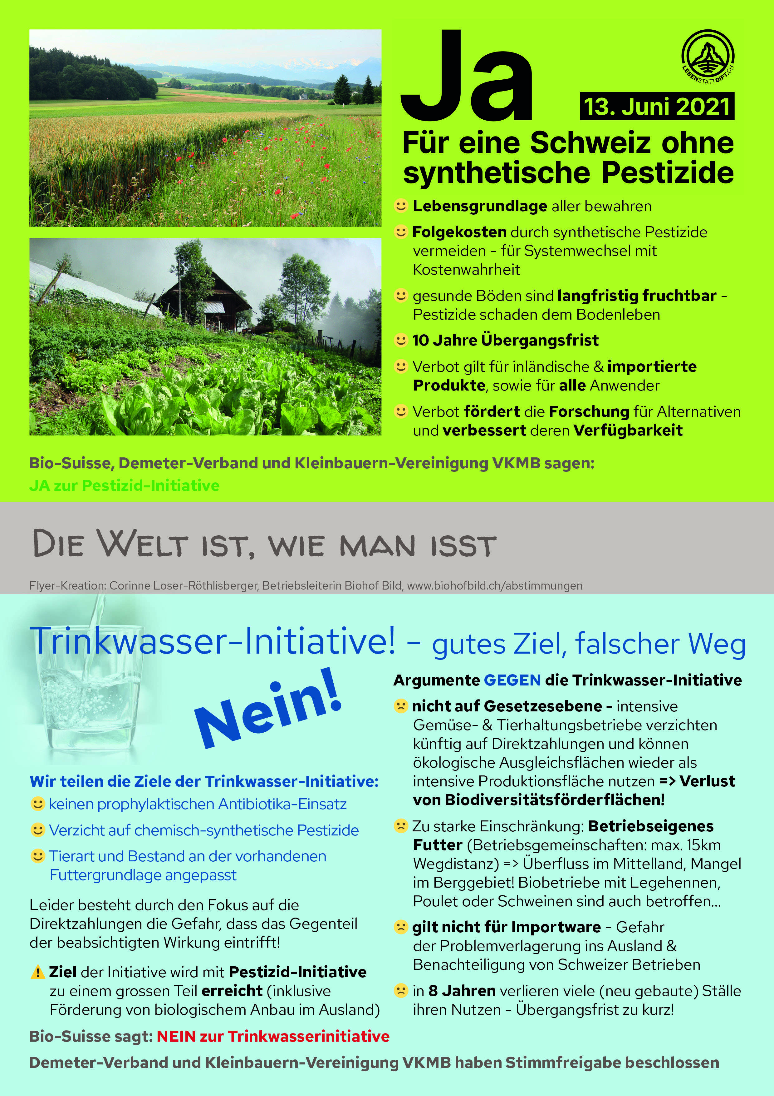 Flyer JA Pestizide, NEIN TWI