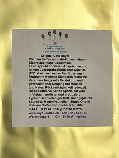Café Royal Original, 100% Vietnam Single Origin, 250 Gramm