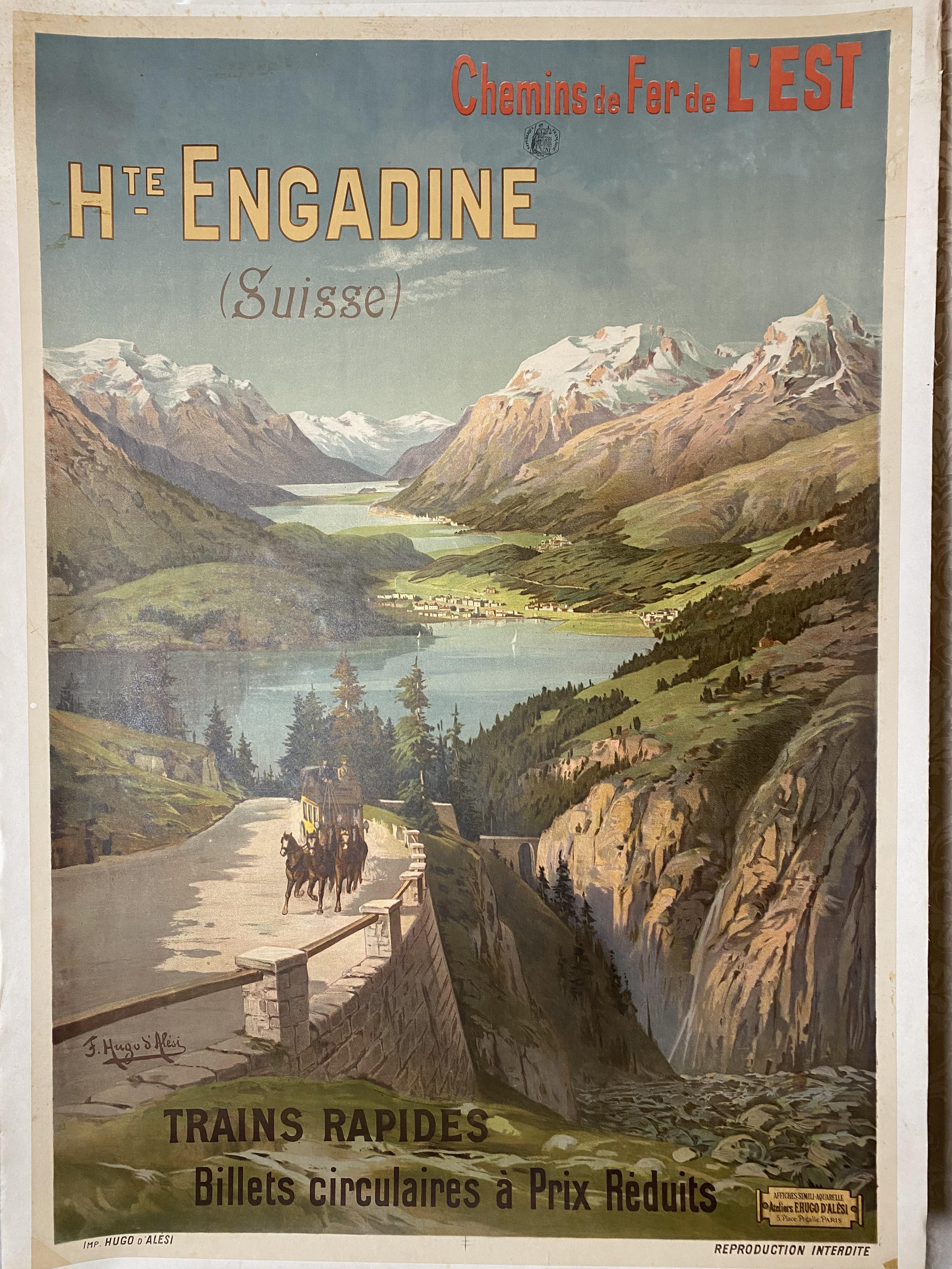 Plakat Le Chemin de Fer de L'est Hugo D'Alesi um 1900
