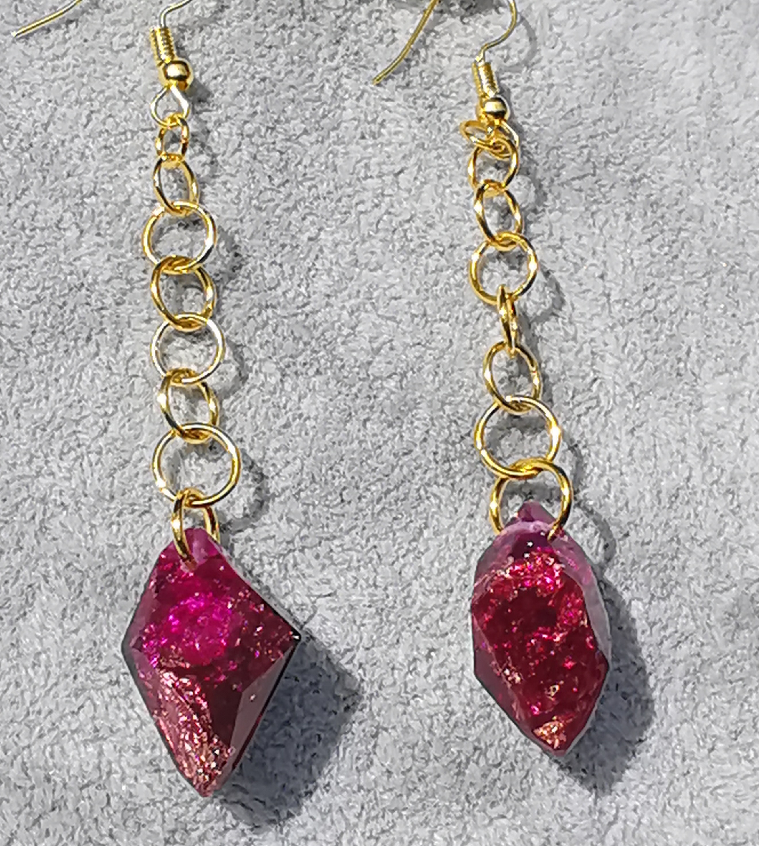 9110 - Purple Gold Crystal Earrings