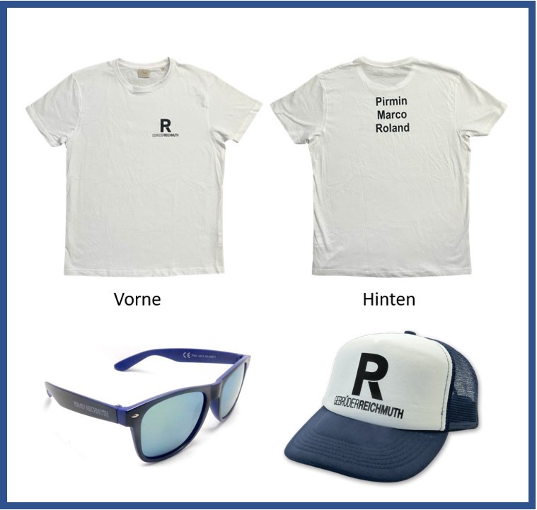 1 T-Shirt + Cap + Sonnenbrille