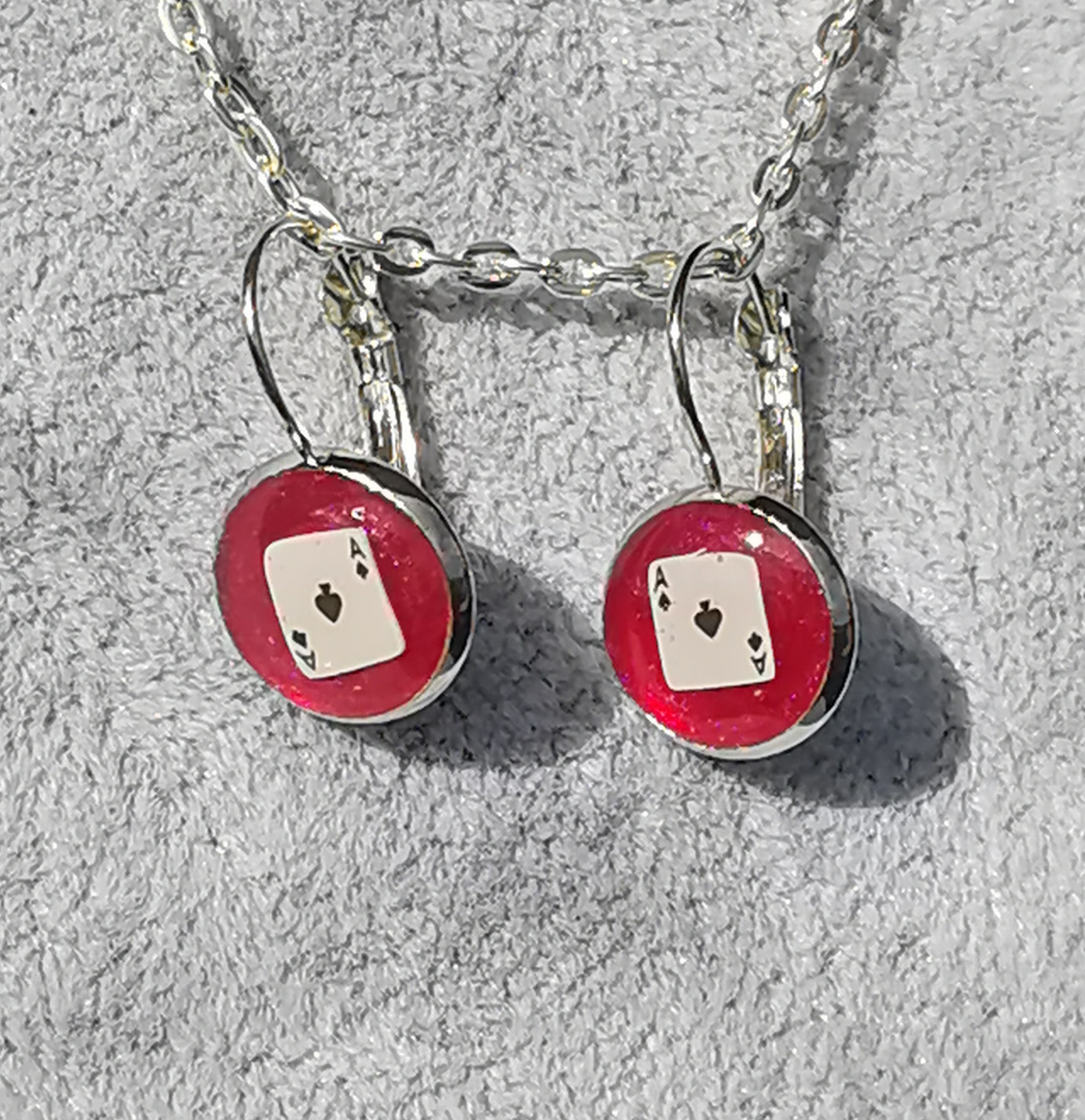 9120 - Red Ace of Spades Earrings