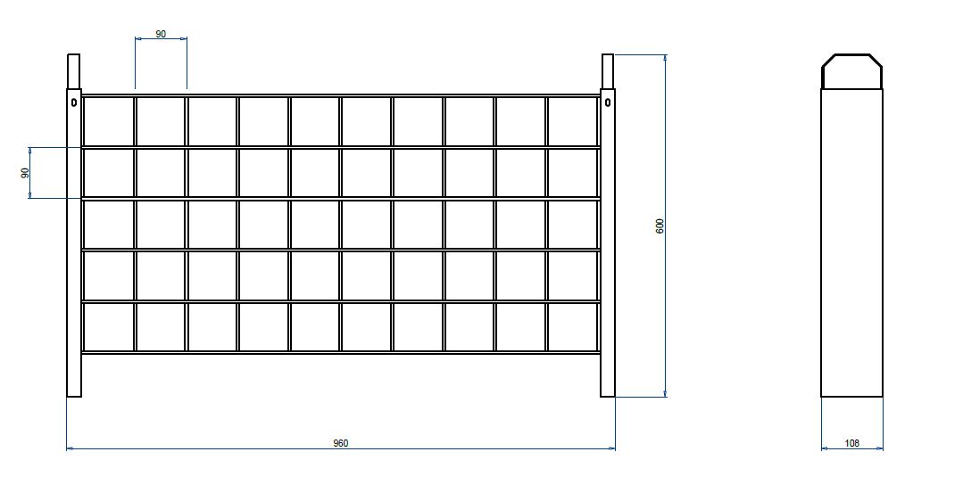 Aufbauelement 960 mm für 50 Flaschen 75 cl