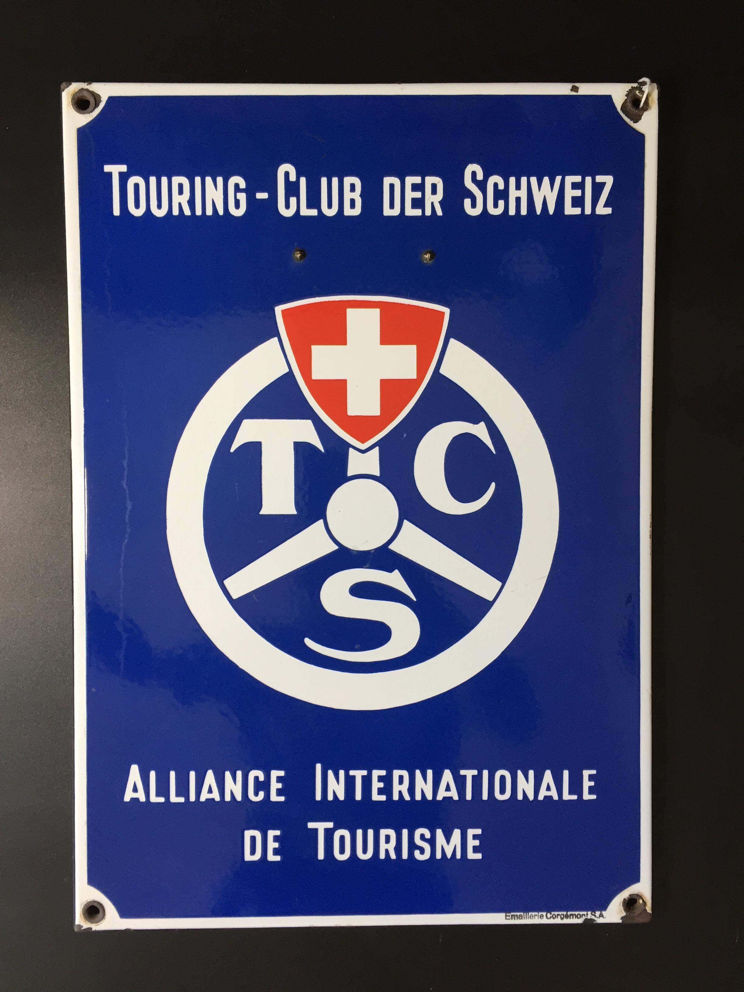 Emailschild TCS Schweiz um 1950