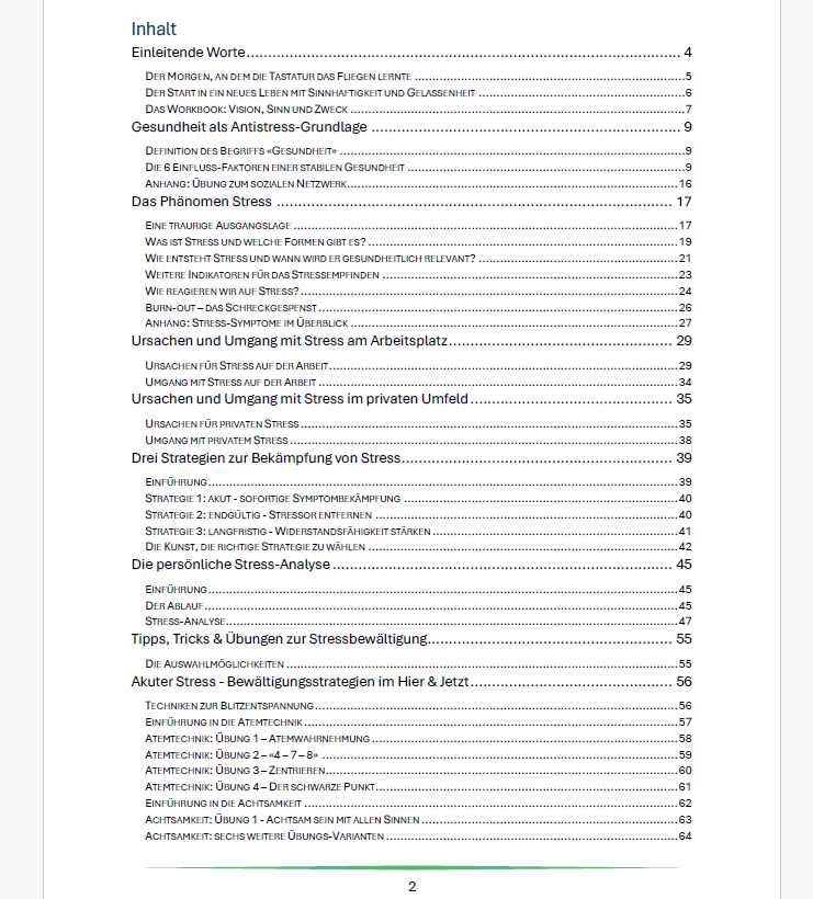 Workbook - Nachhaltiges Stressmanagement