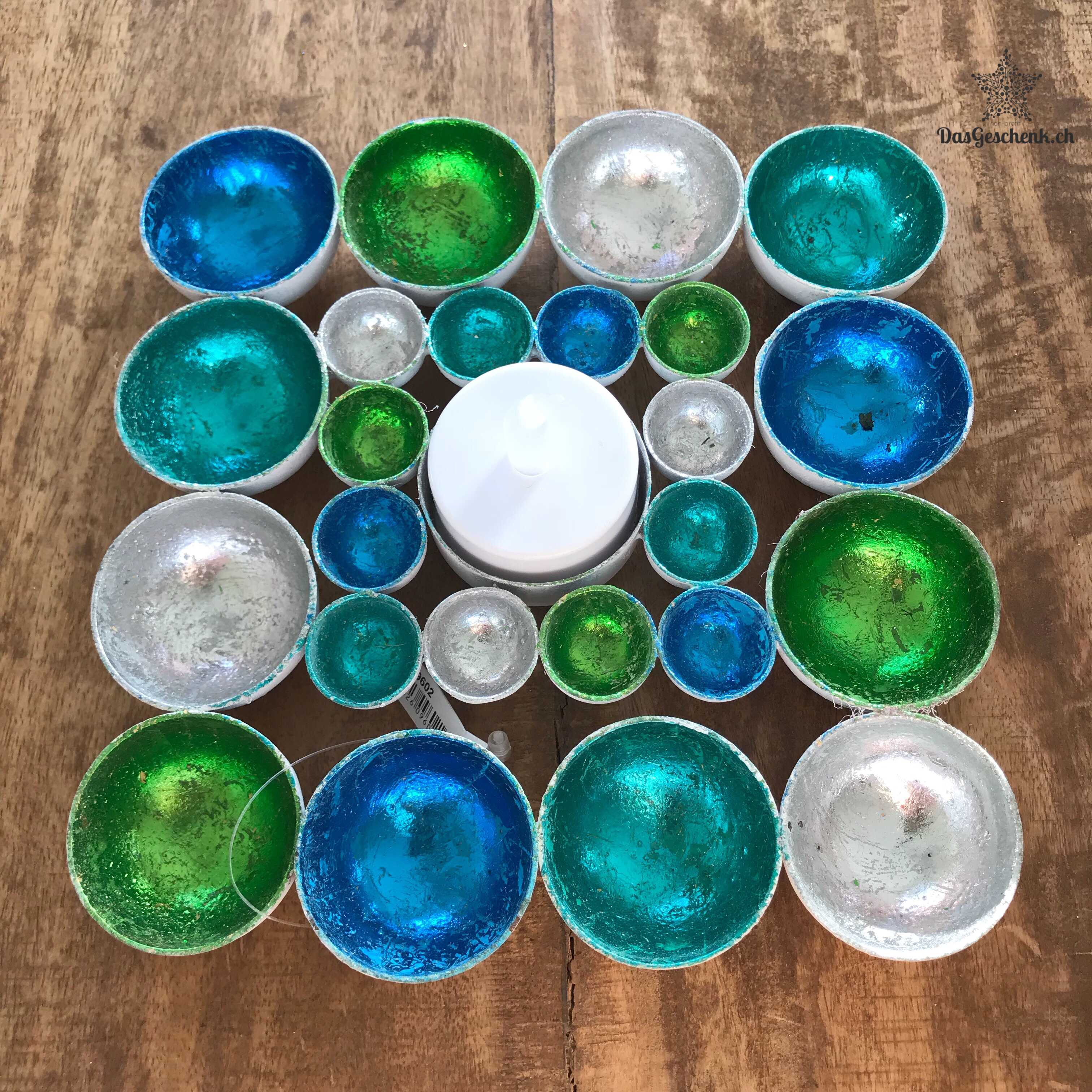 Teelichtständer in tollen Türkis/Blautönen