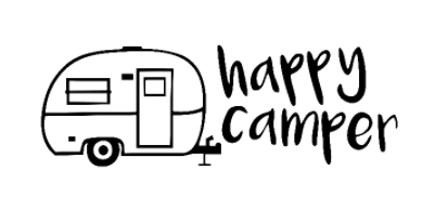 Auto Sticker  "Happy Camper" 17 x 6 cm