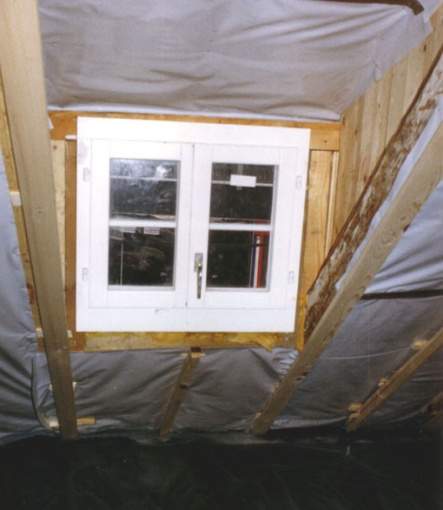 Fensterdetail der Schleppgaube im Wohnzimmer 2. OG