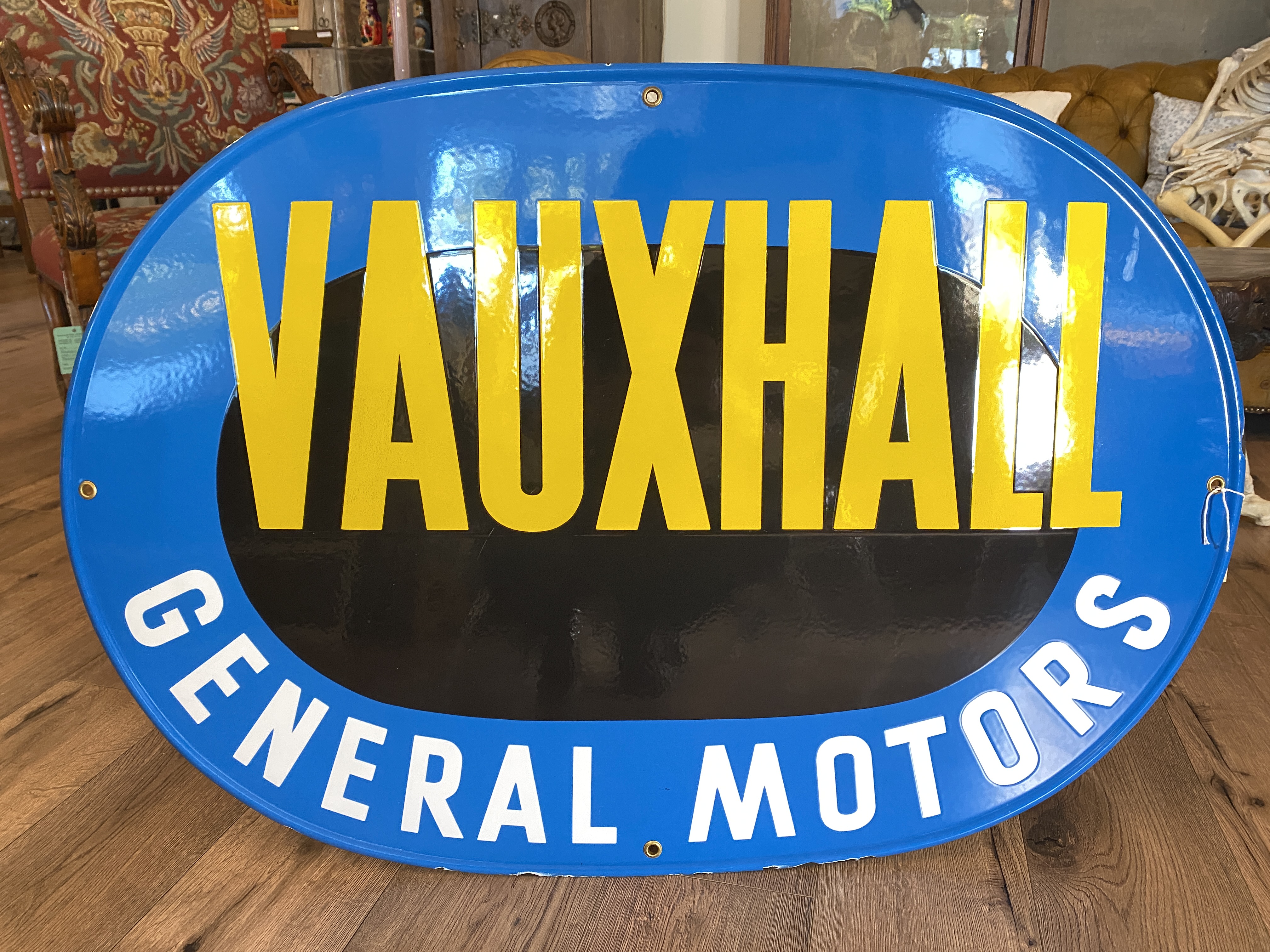 Altes Emailschild General Motors Vauxhall 1950