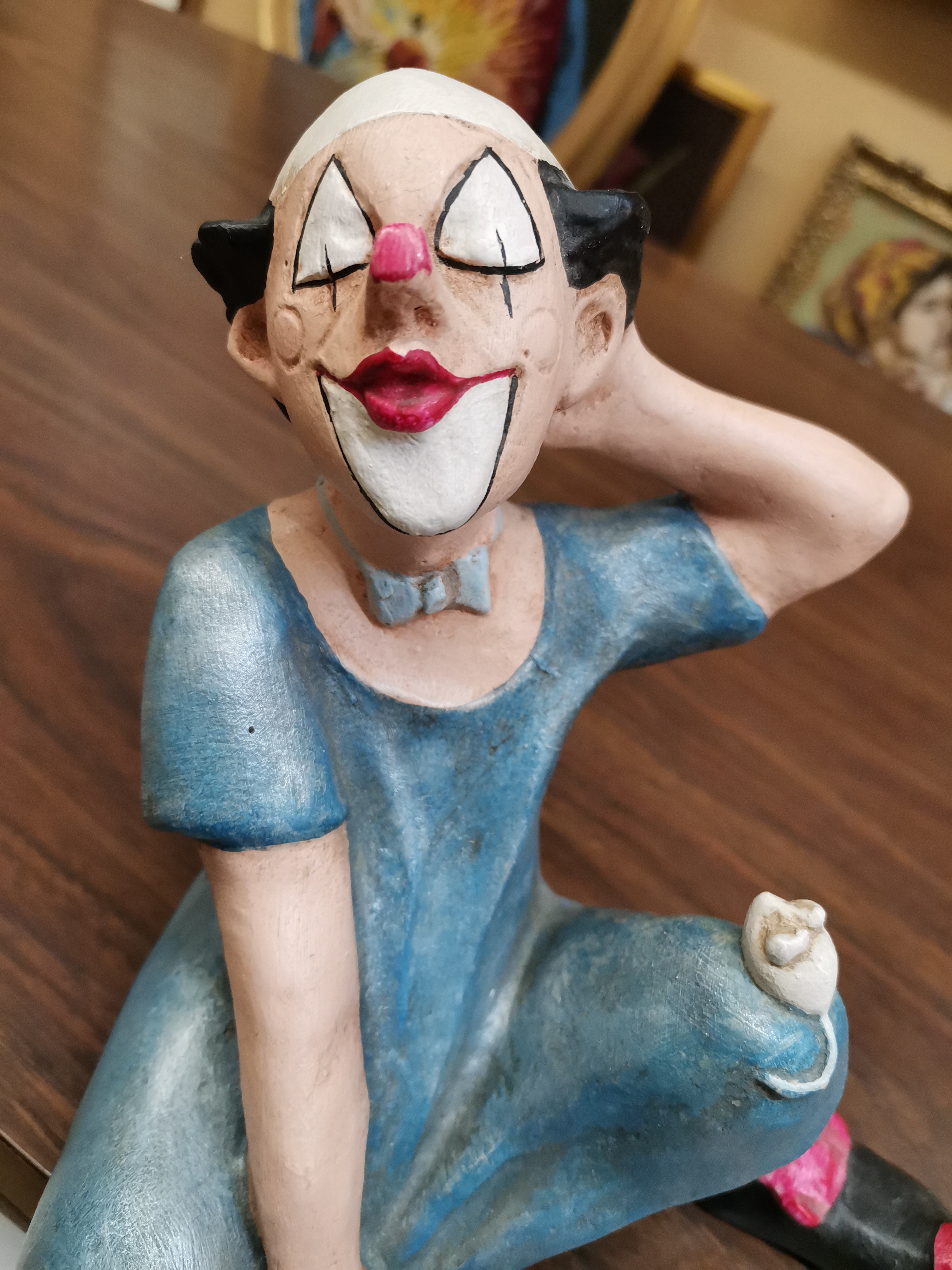 Clown Achatit mit Maus Skulptur   Susanne Juretzek