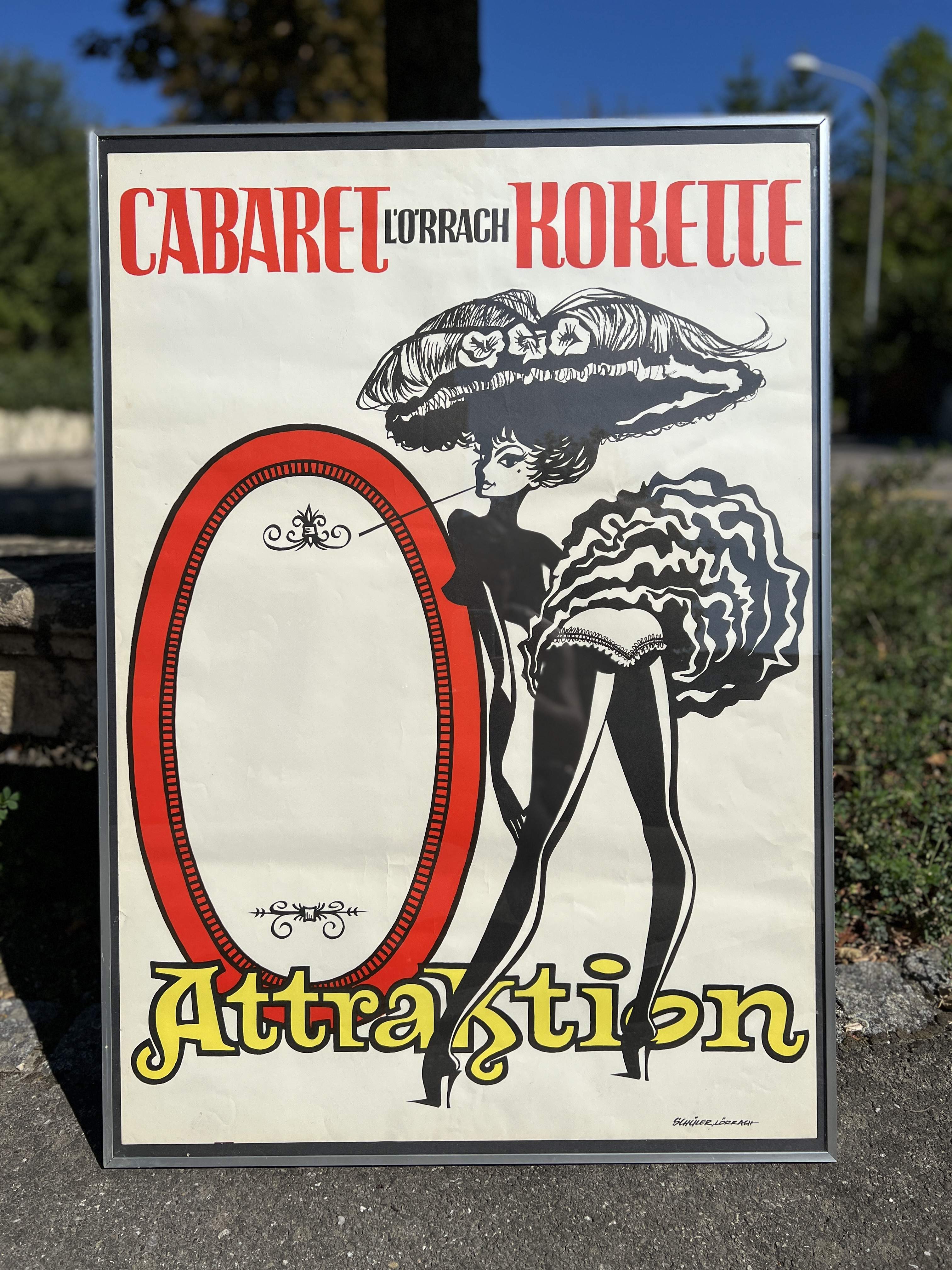 Altes Plakat Cabaret Lörrach um ca. 1950