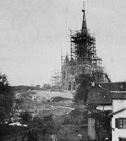Bau der Kirche auf dem Bühl, 1895-1896