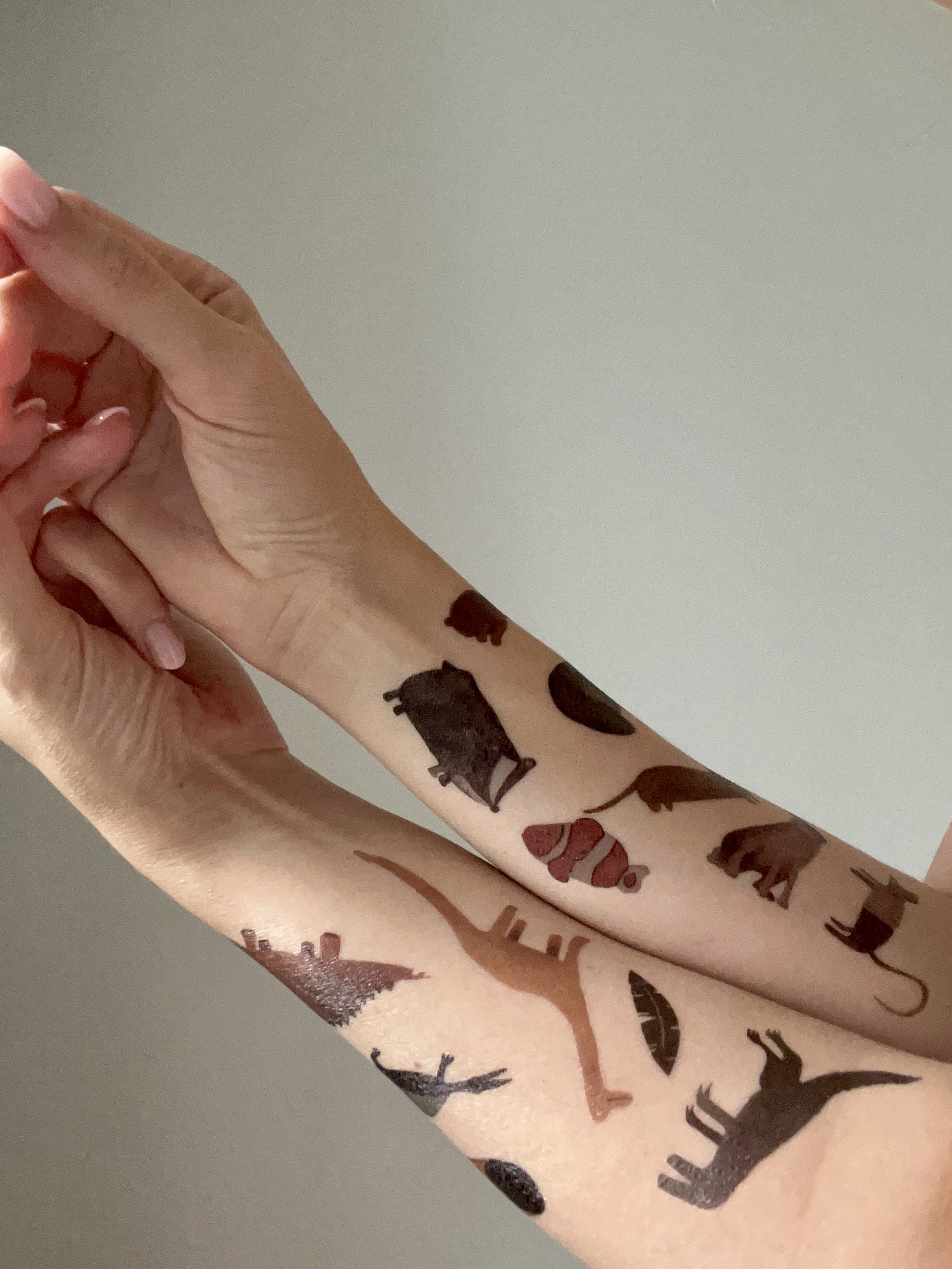 Temporäre Tattoos Set für Kinder, 7 Dinosaurier