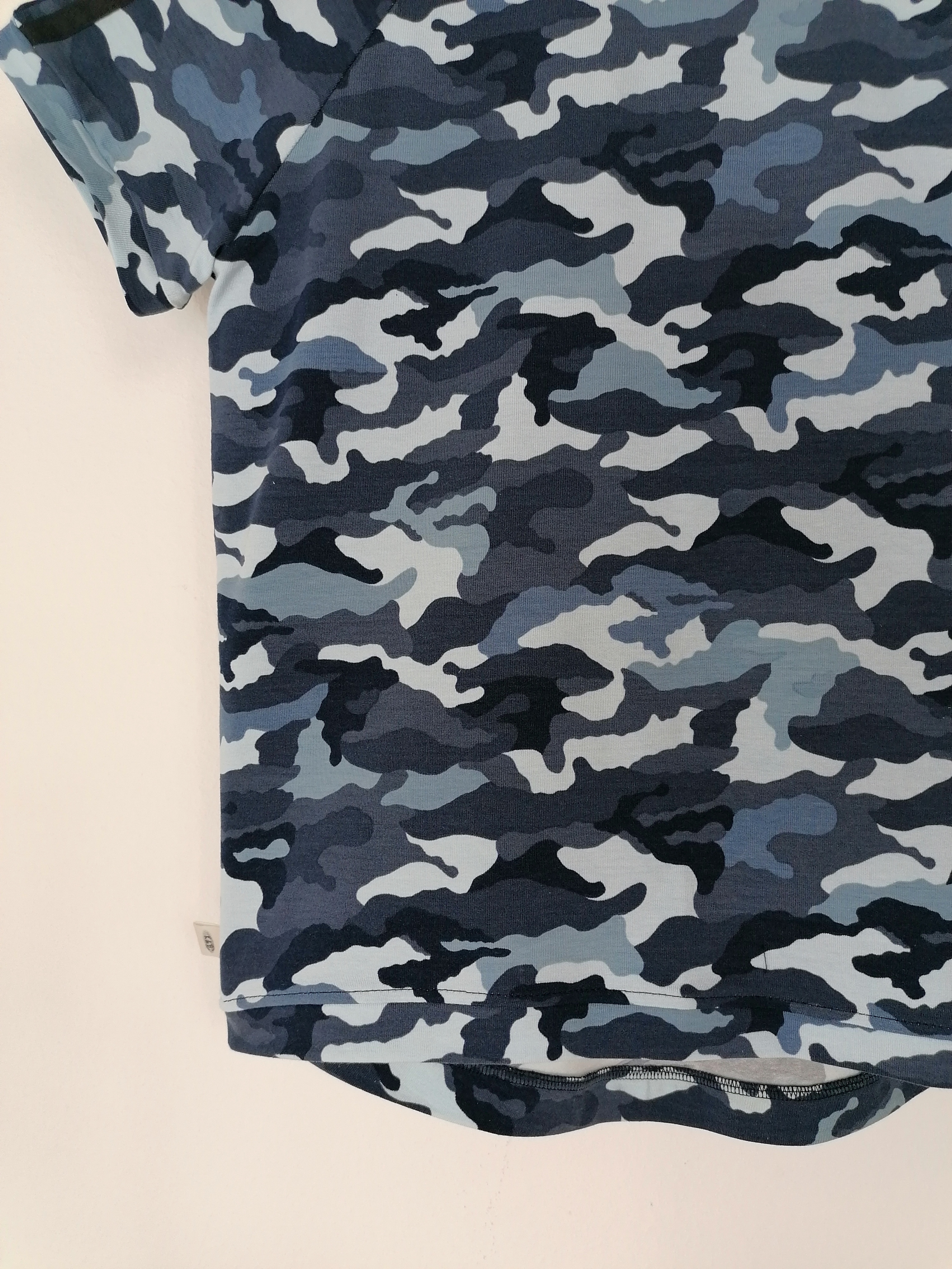 Kurzarmshirt Camouflage Blau