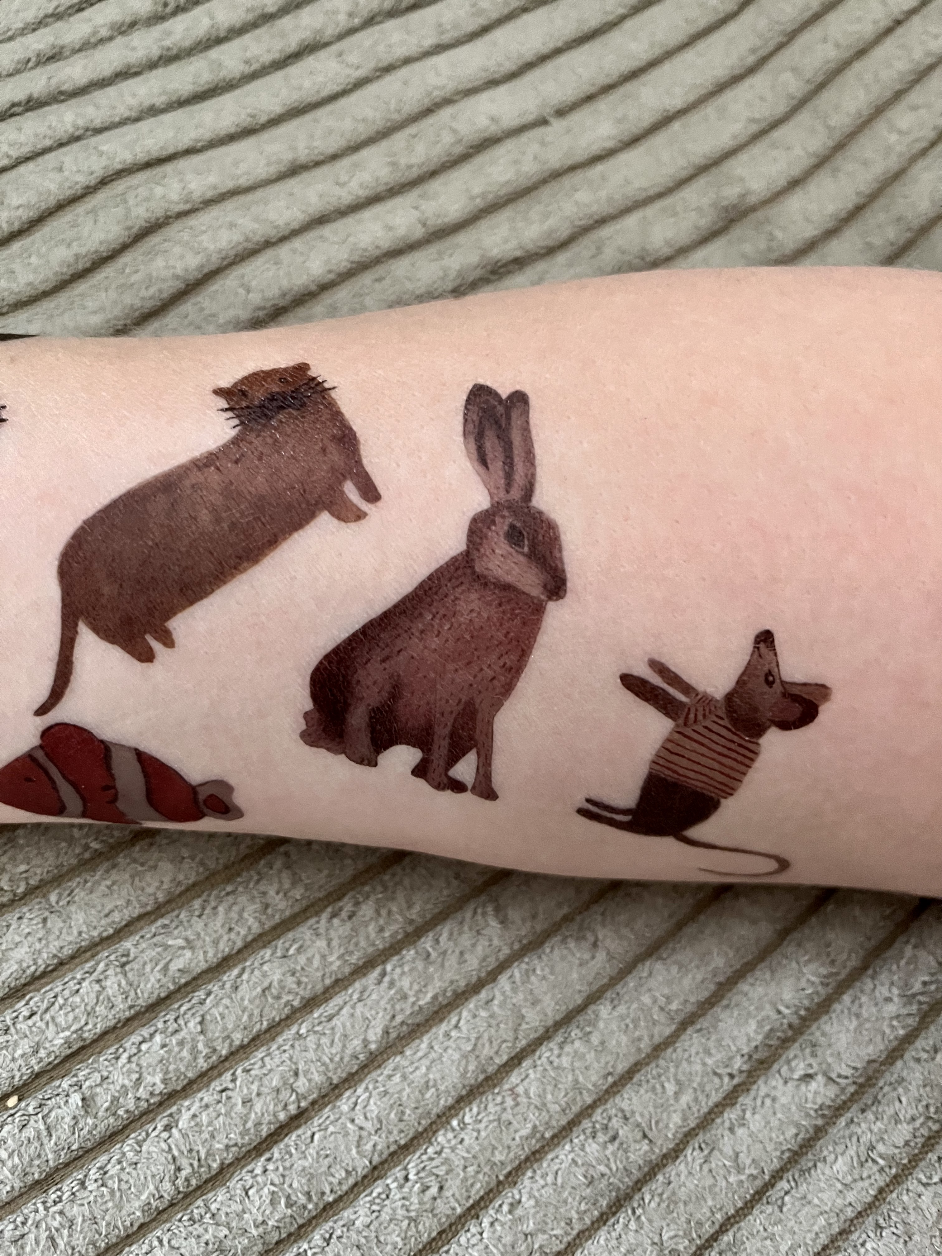 Temporäre Tattoos Set für Kinder, 7 Aquarell Tiere