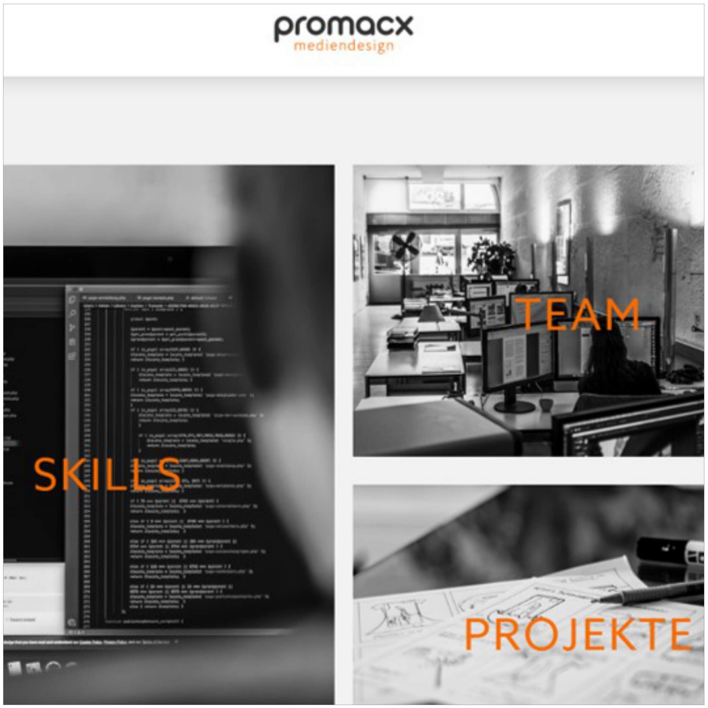 Textredaktion für die Webseite der Agentur Promacx