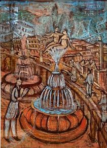 FRANZ ROTH, Der Brunnen, 2009 Tinte und Gouache auf Papier, 80 x 60 cm