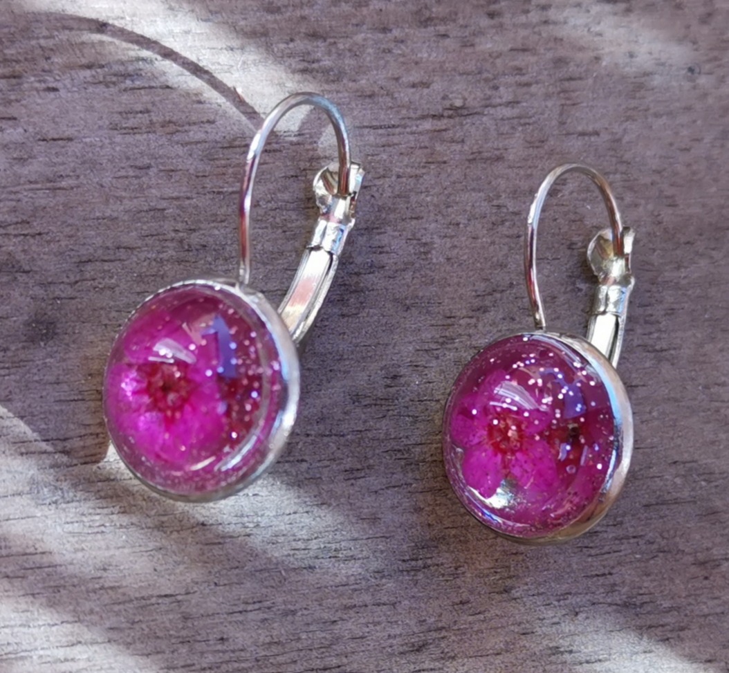 9000 - Purple Flower Earrings