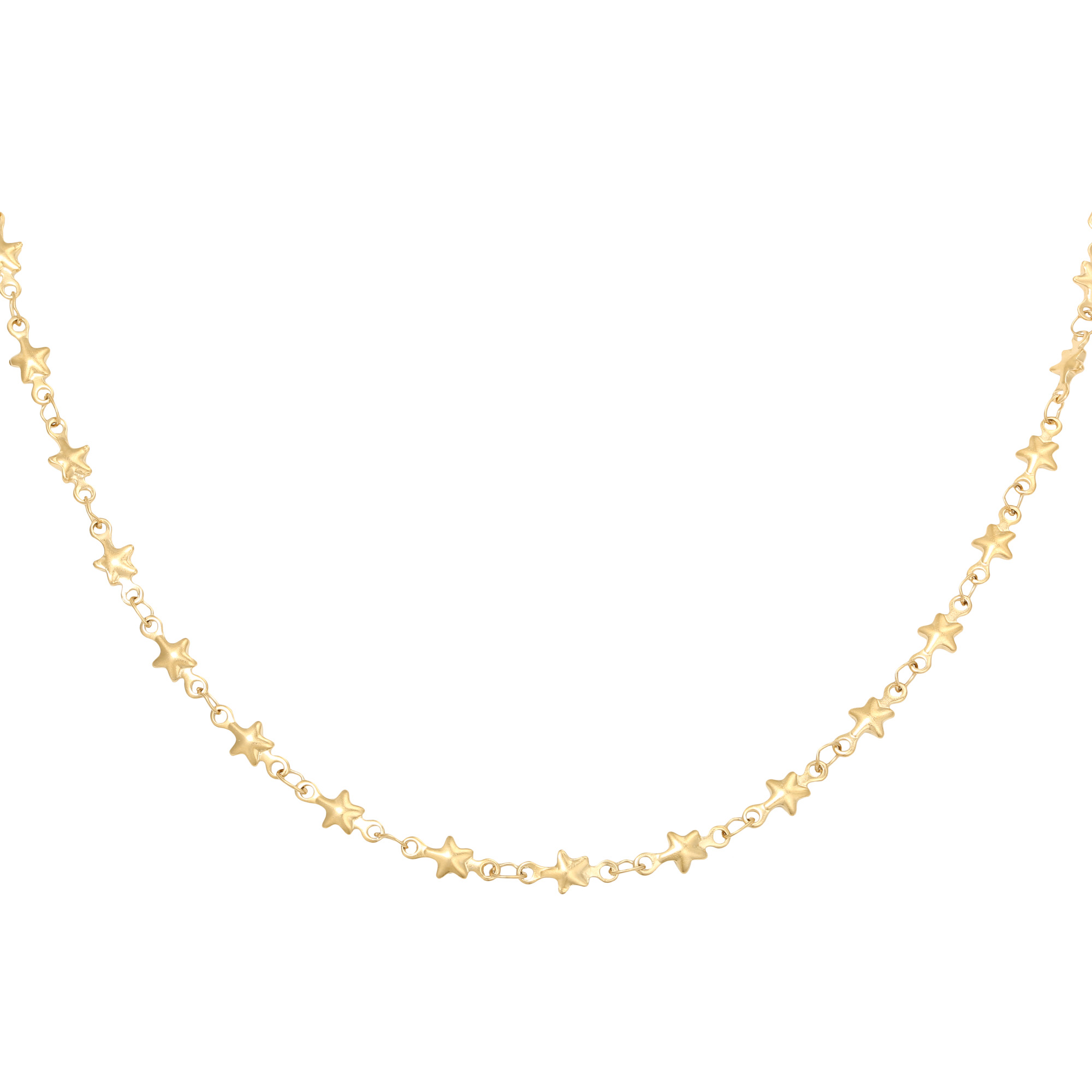 Halskette mit kleinen Sternen - Edelstahl - gold