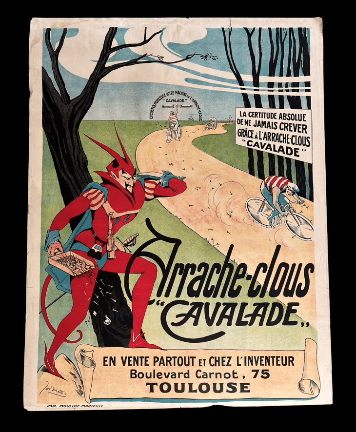 Antikes Plakat "Cavalade Arrache-Clous" von Jan Metteix ca. 1910