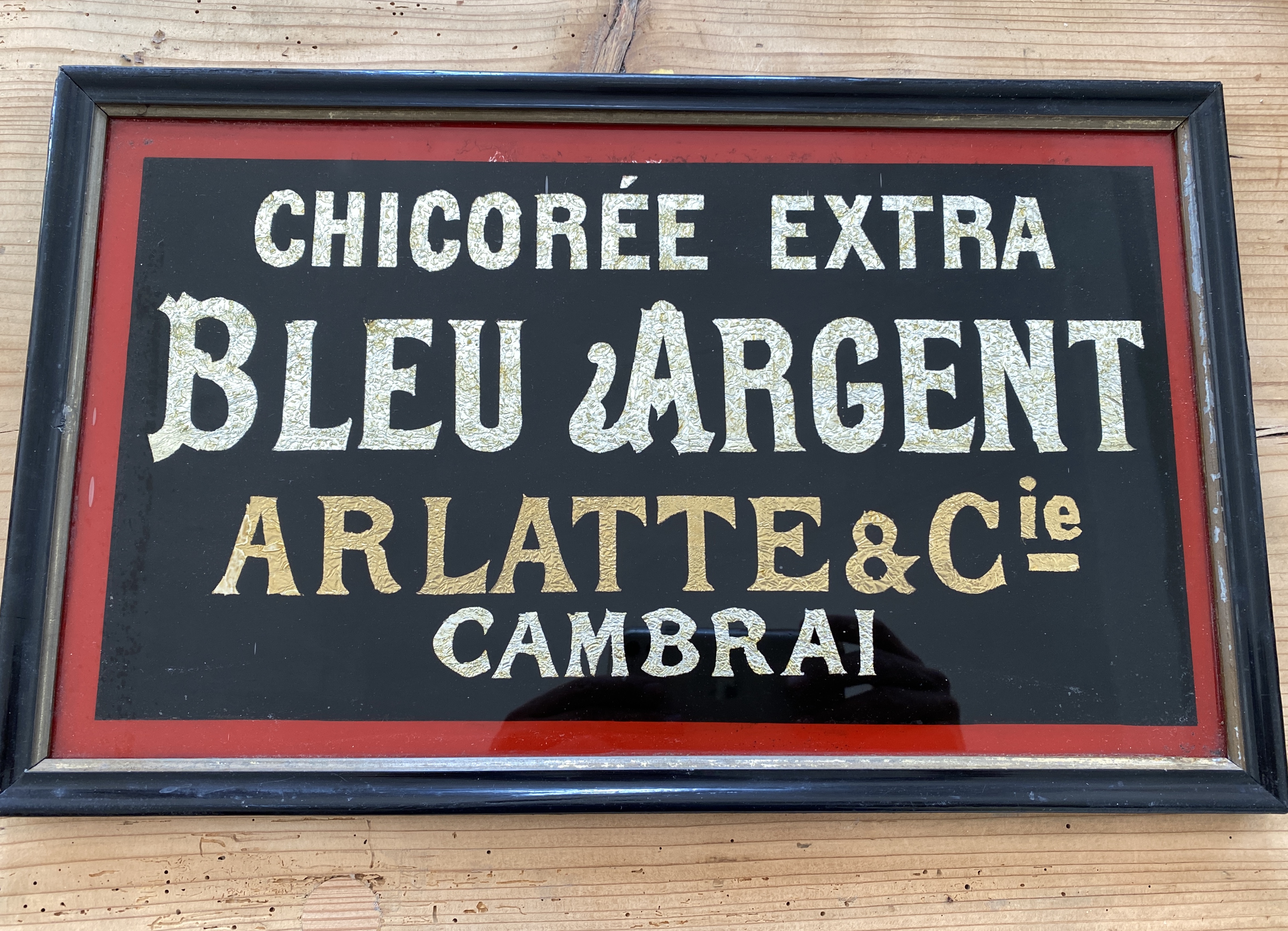 Hinterglas Bleu Argent Cambrai um 1900