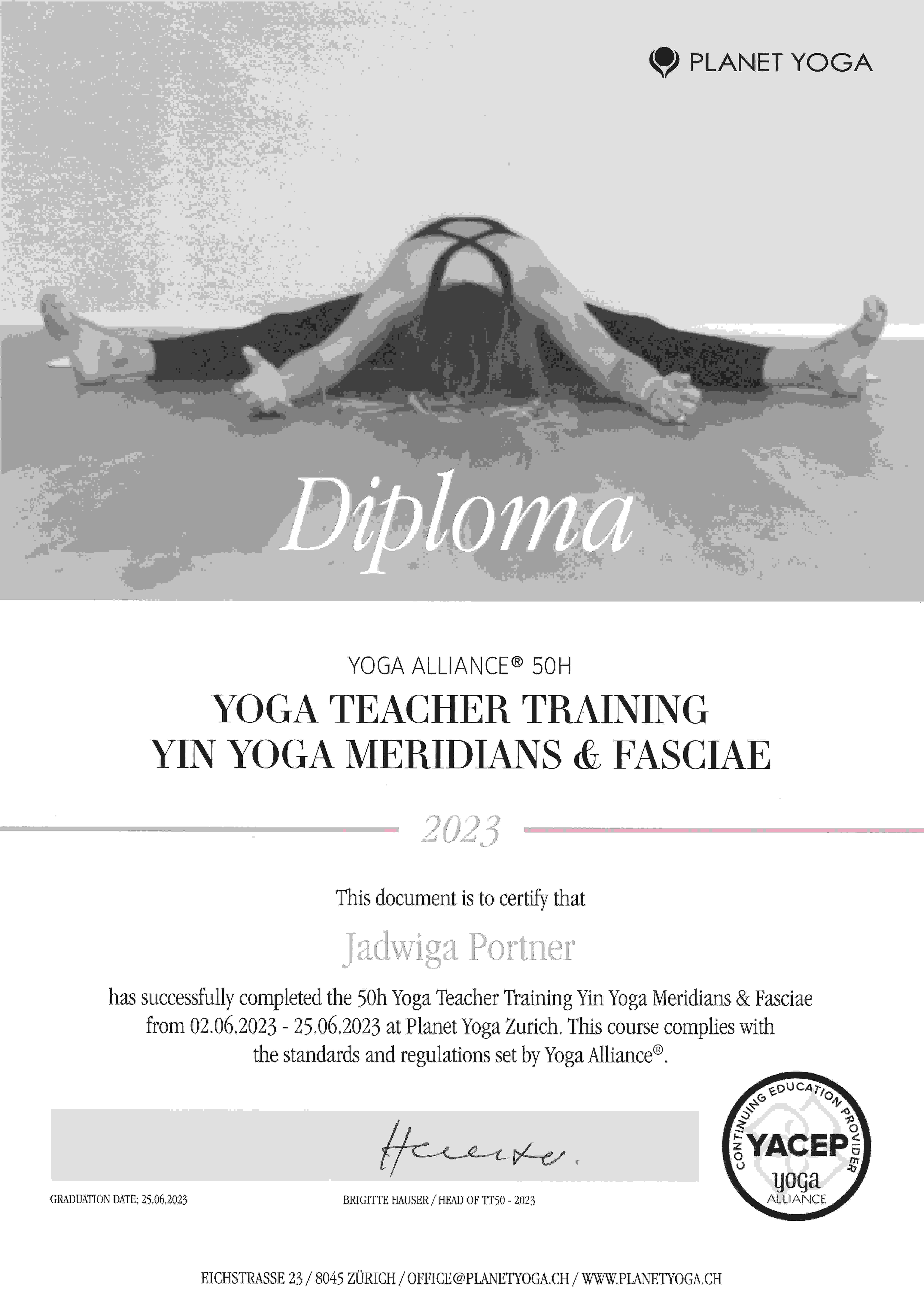 Zertifikat Yin Yoga Teacher Training
