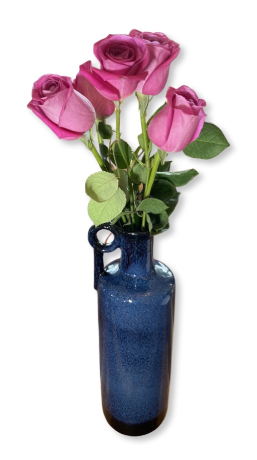 Mid Century Vase blau