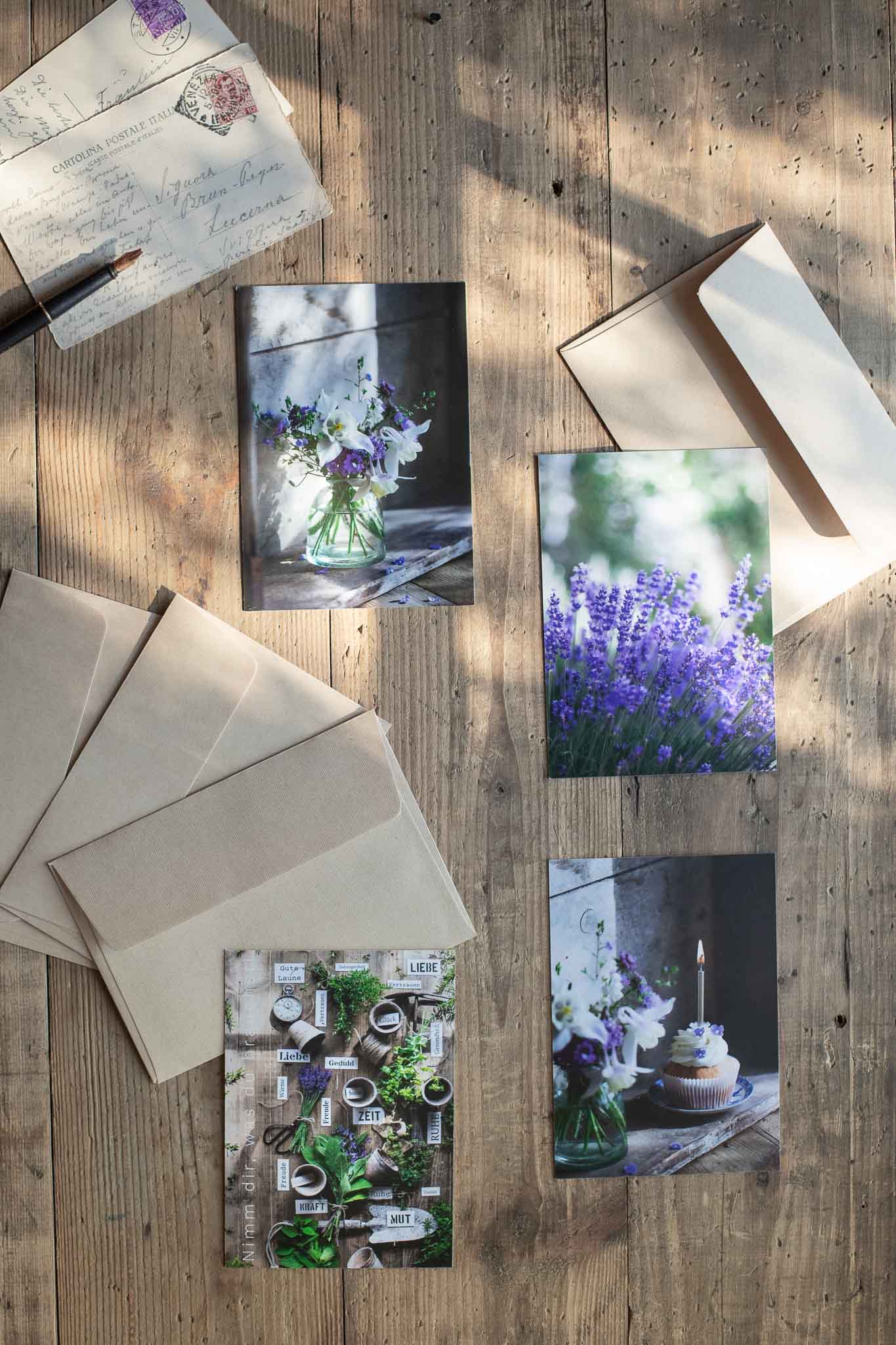 Postkarten - Lavendelblau