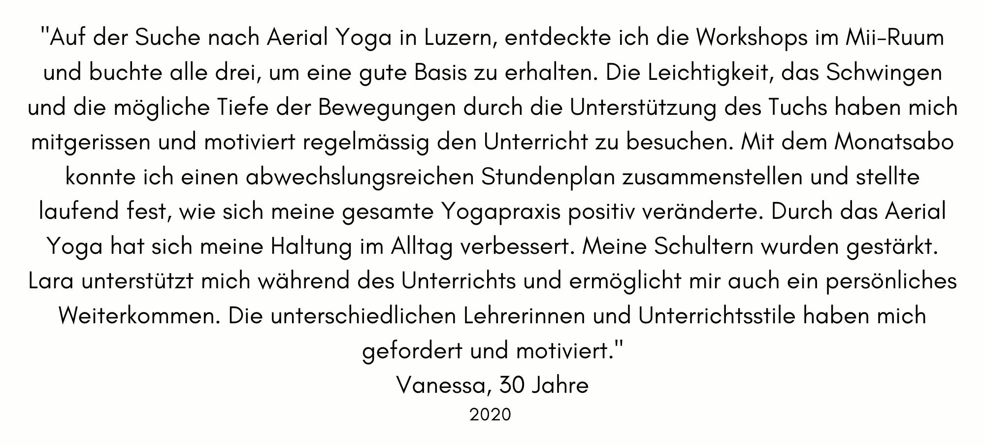 Feedback Aerial Yoga Luzern