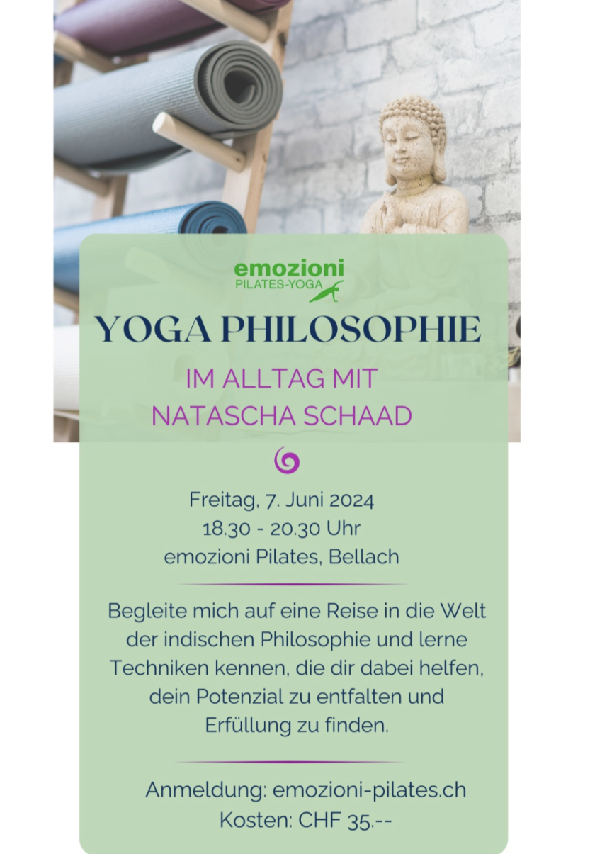 Yoga Philosophie im Alltag mit Natascha Schaad, Freitag 7.6.24