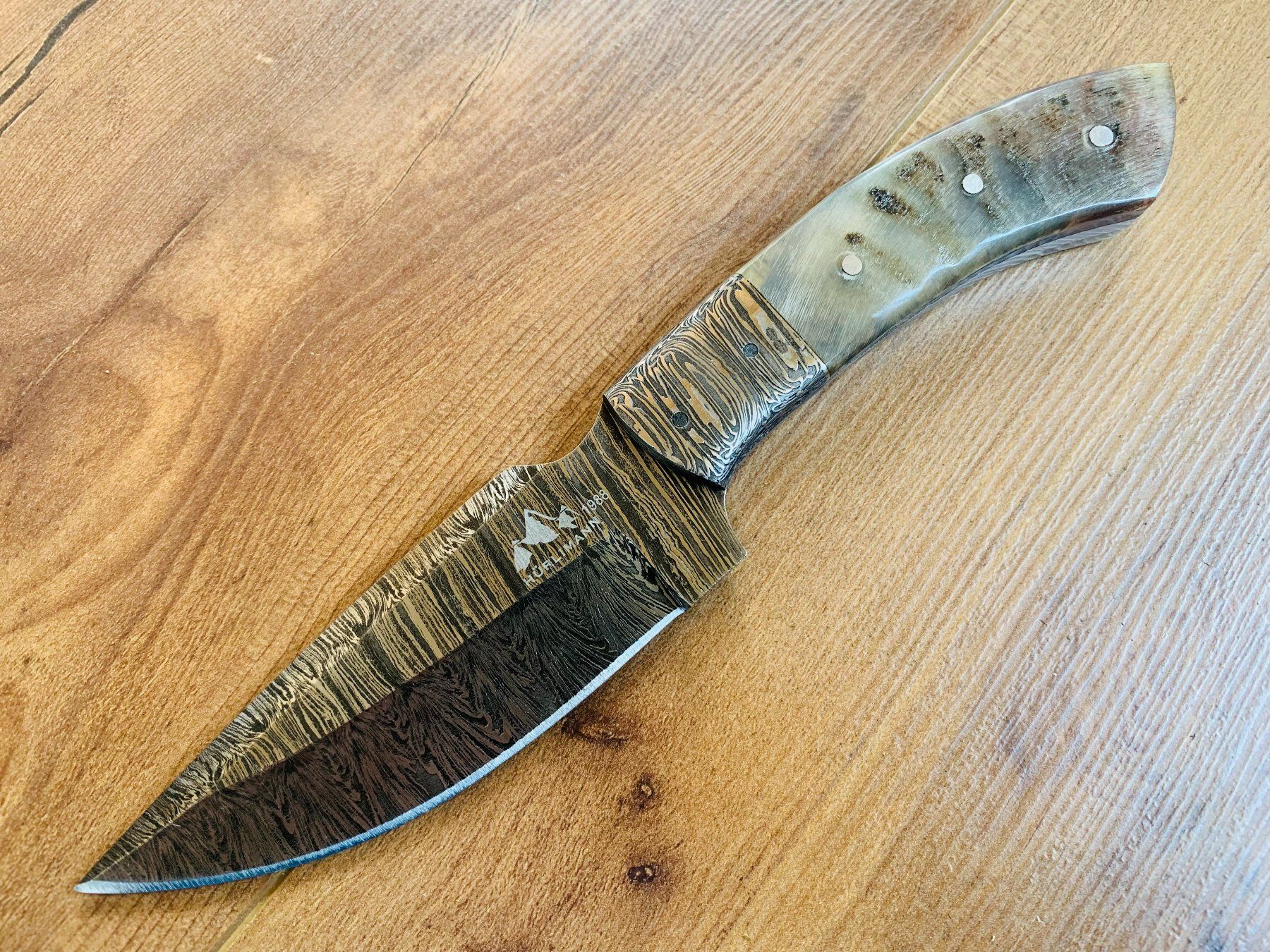 Damast Messer feststehend 22cm hürlimann No. 20