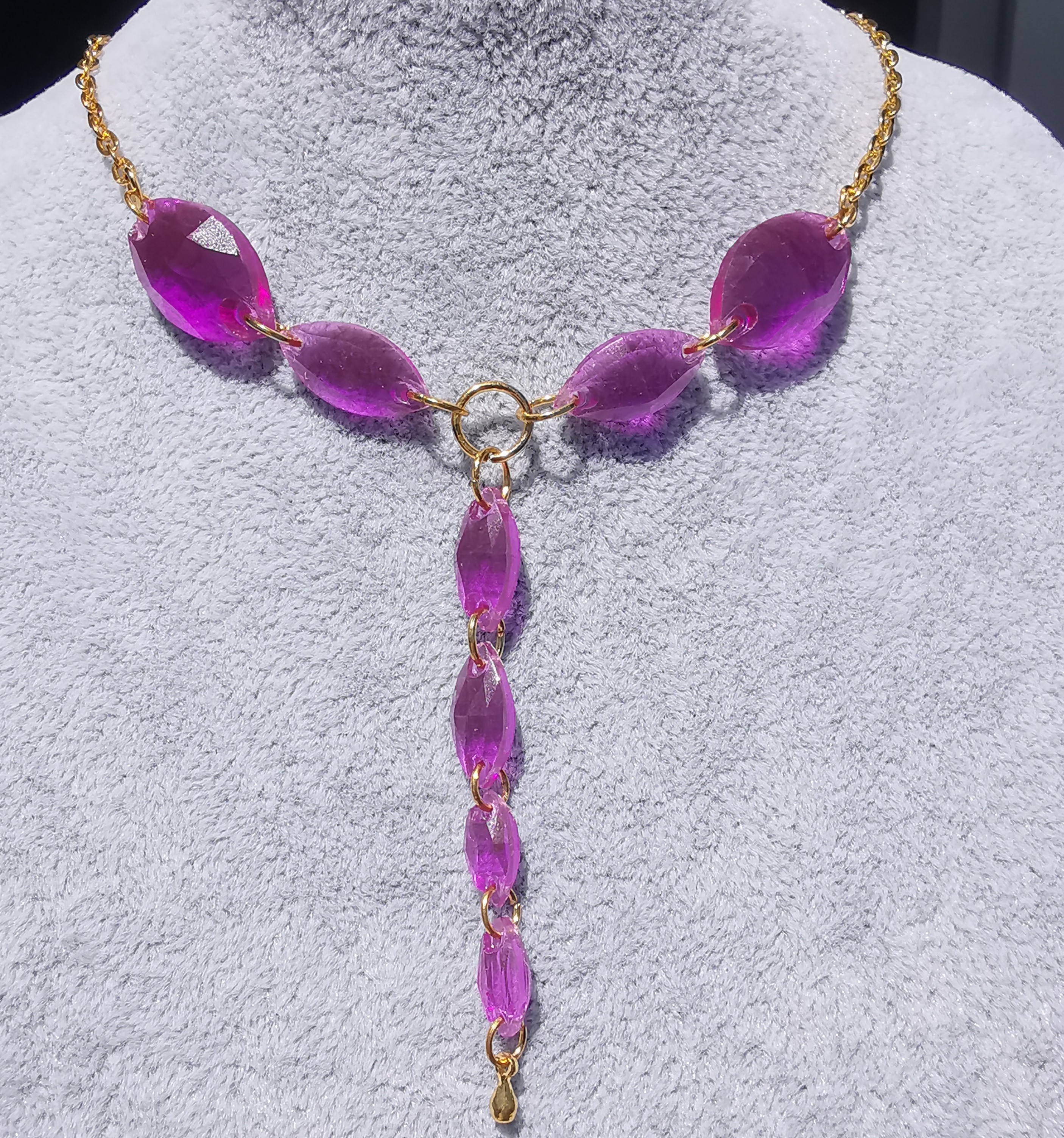 3890 - Purple Golden Necklace