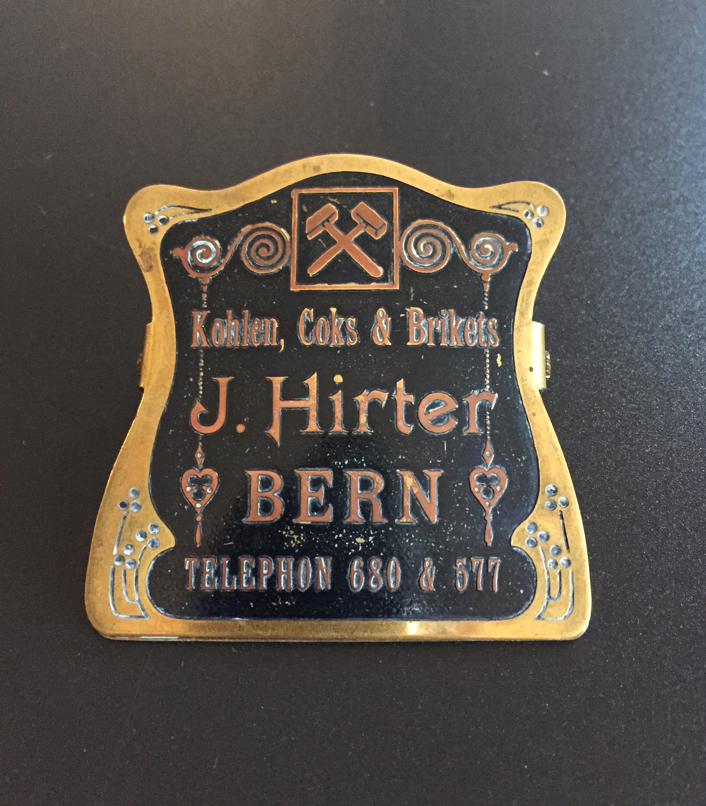 Grosse Heftklammer von J. Hirter Bern um 1900