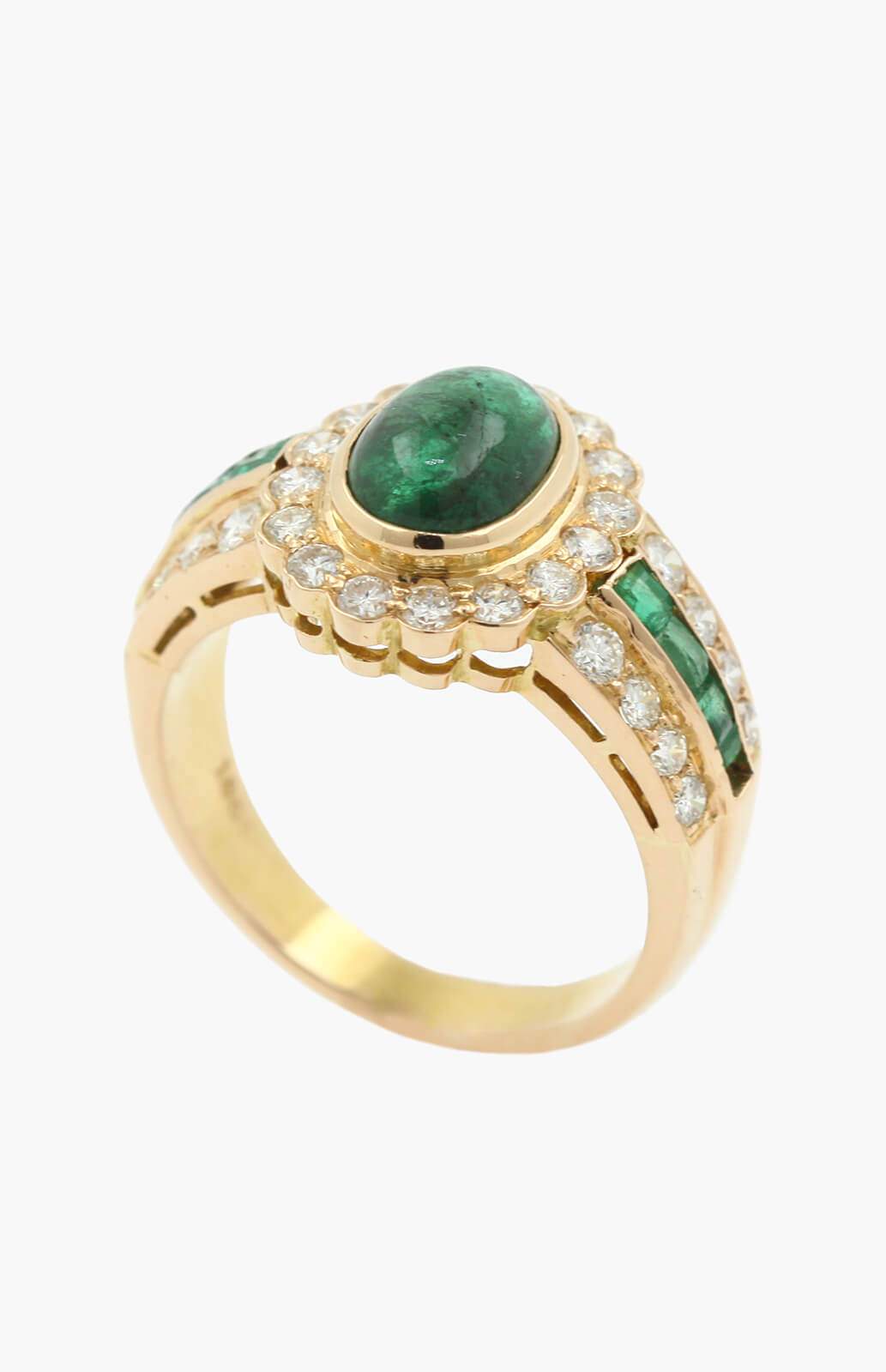 Vintage Smaragd Brillant Ring