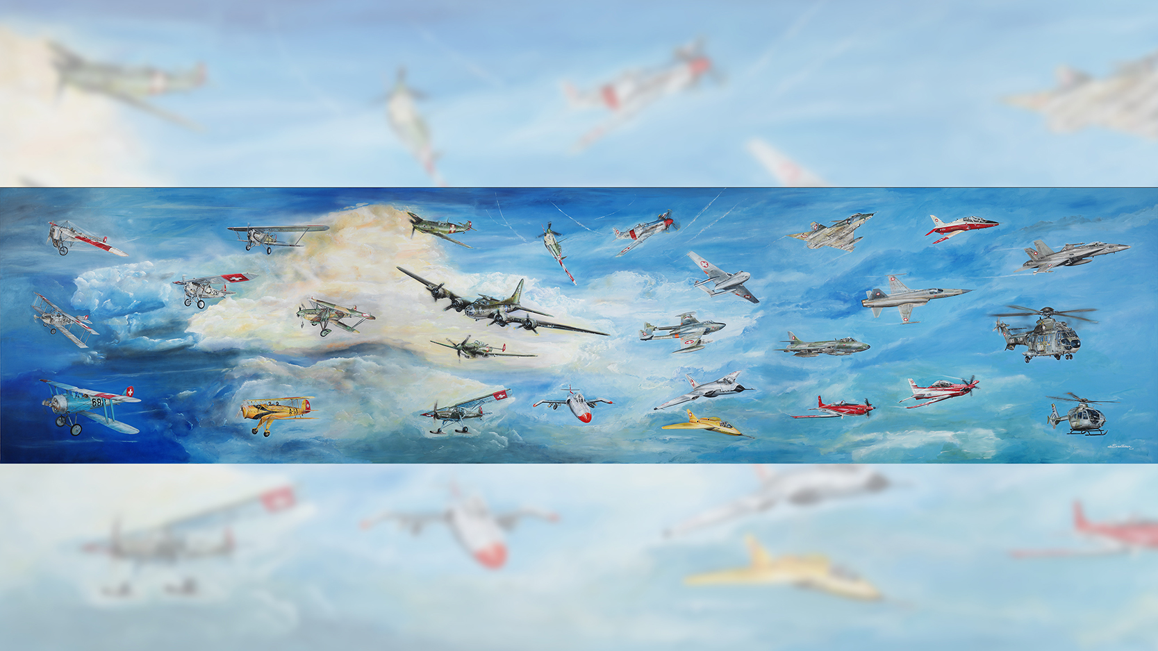 Swiss Air Force History - Acryl on Wood, Privat collection