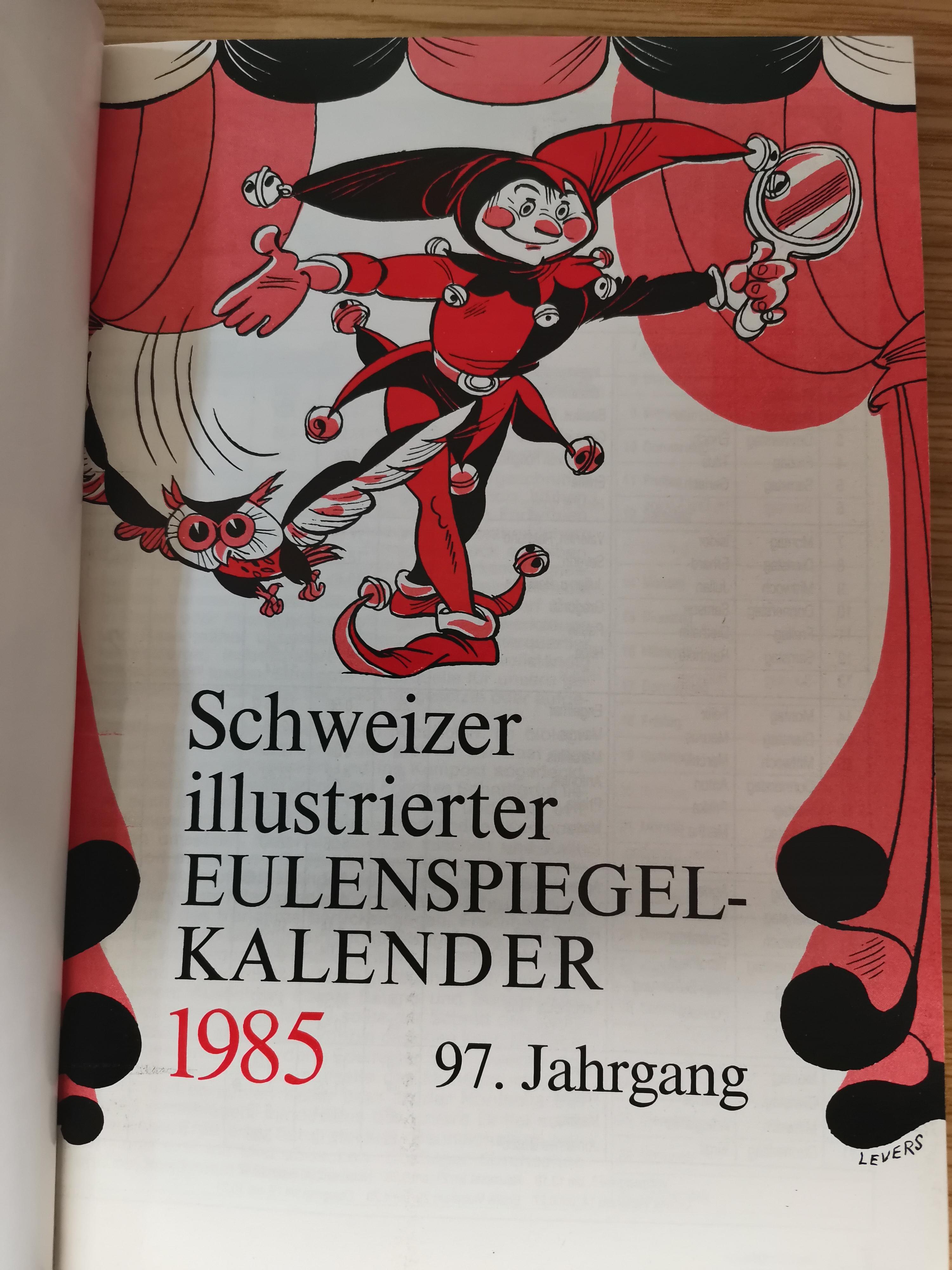 Schweizer Eulenspiegel Kalender 1985