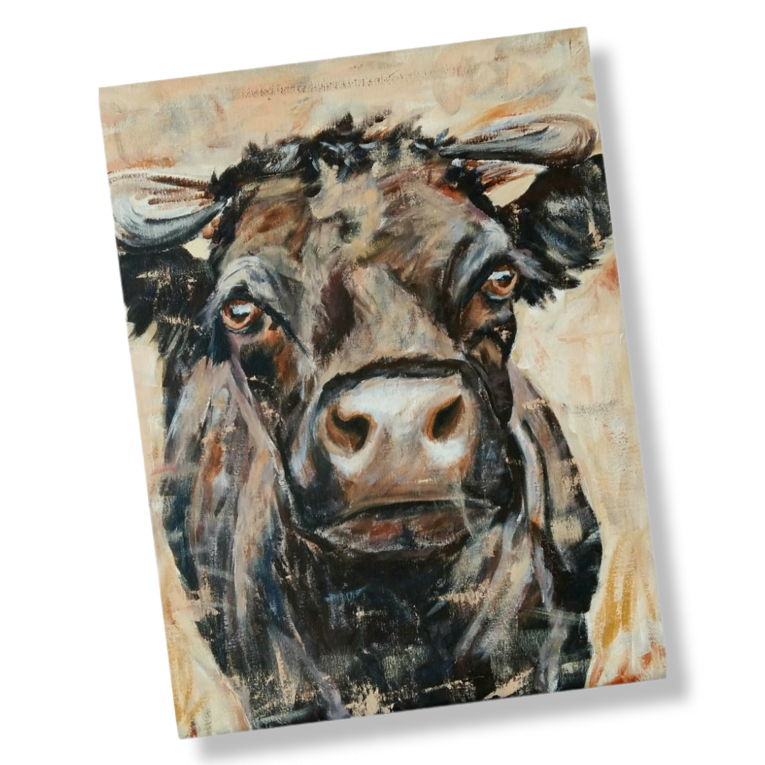 Schwarze Kuh (Kunstdruck)