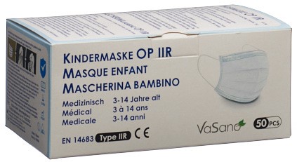 VaSano Kinder Maske Typ IIR weiss 3-14 Jahre