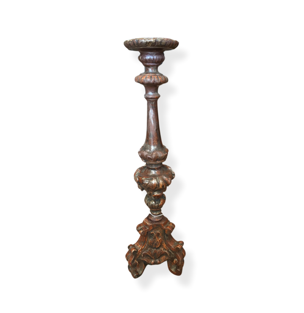 Antiker Kerzenständer Kerzenhalter Barock Holz geschnitzt