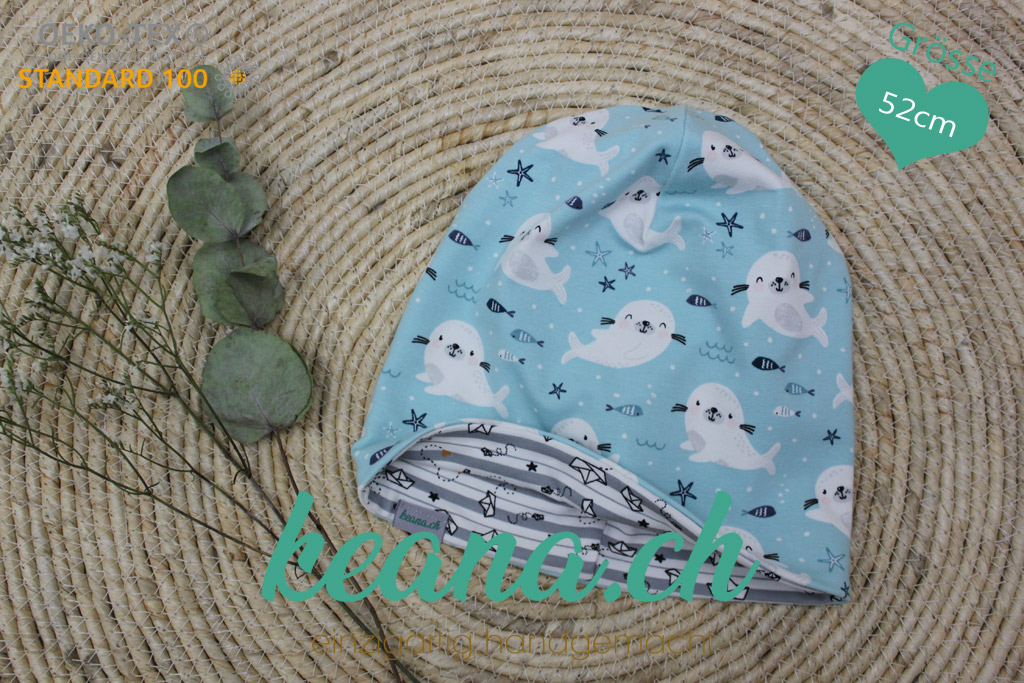 Beanie Mütze für Kinder, Grösse 52cm (3-5 Jahre), diverse Motive, handmade