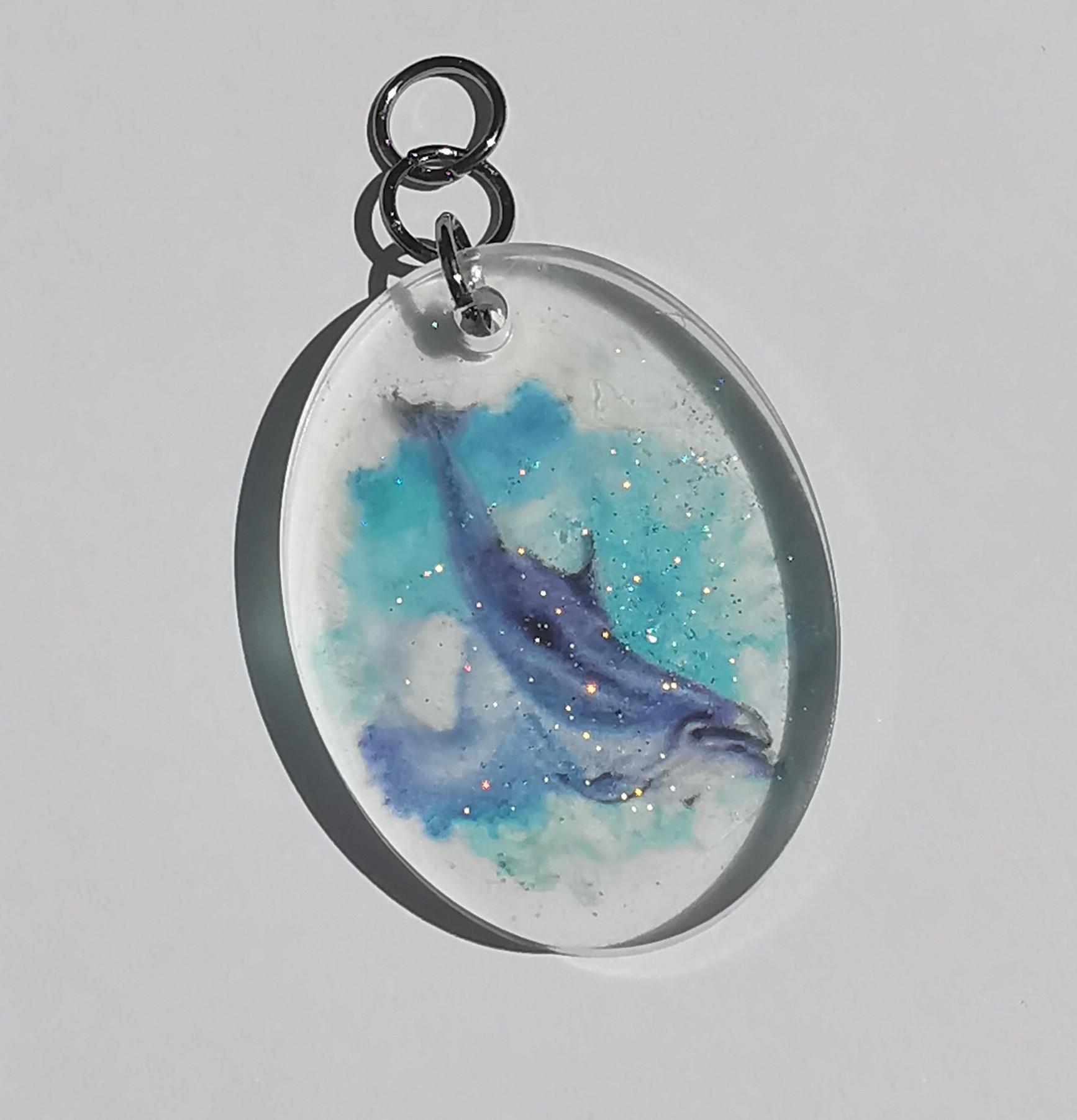 3450 - Blue Purple Dolphin Oval