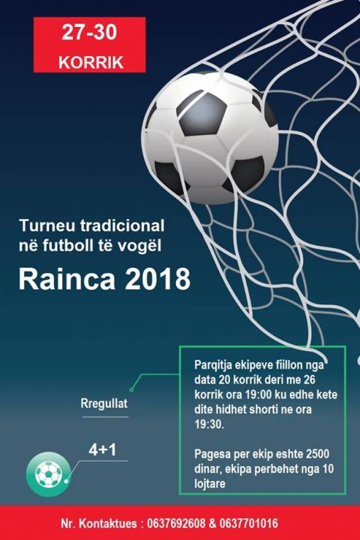 Me 27.07.2018 starton turneu tradicional "Rainca 2018"