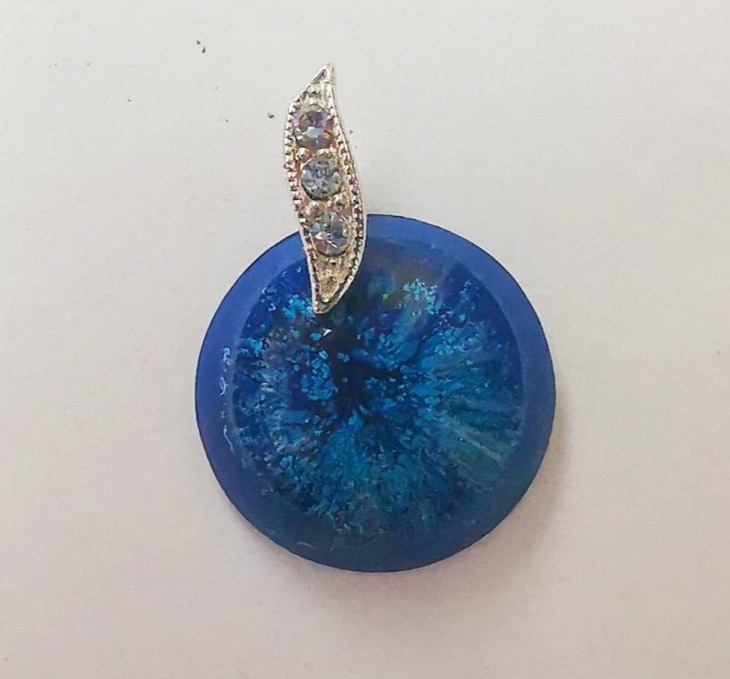 1630 - Blue Glitter Cabochon