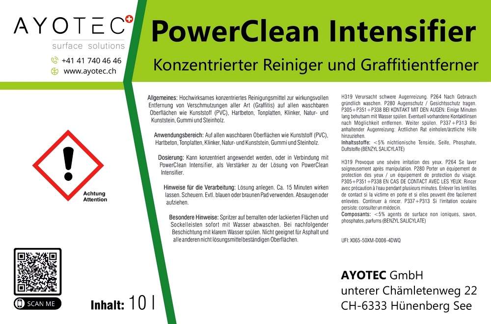 PowerClean Intensifier | Leistungsstarkes Konzentrat entfernt mühelos Emulsionen, Dispersionen und andere starke Verschmutzungen.